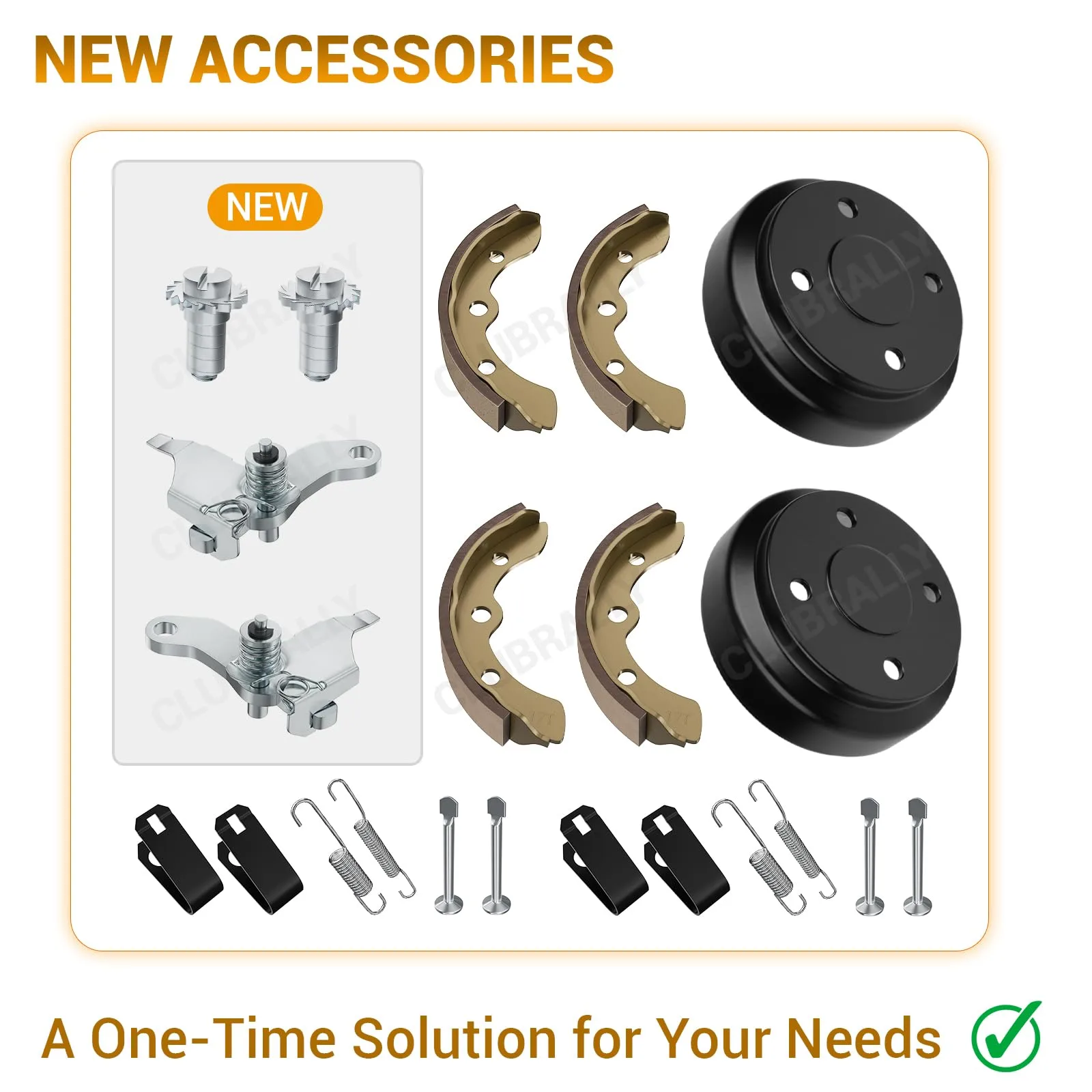 CLUBRALLY Rear Brake Drum & Shoes Repair Kit for Club Car — 101791101. image 2