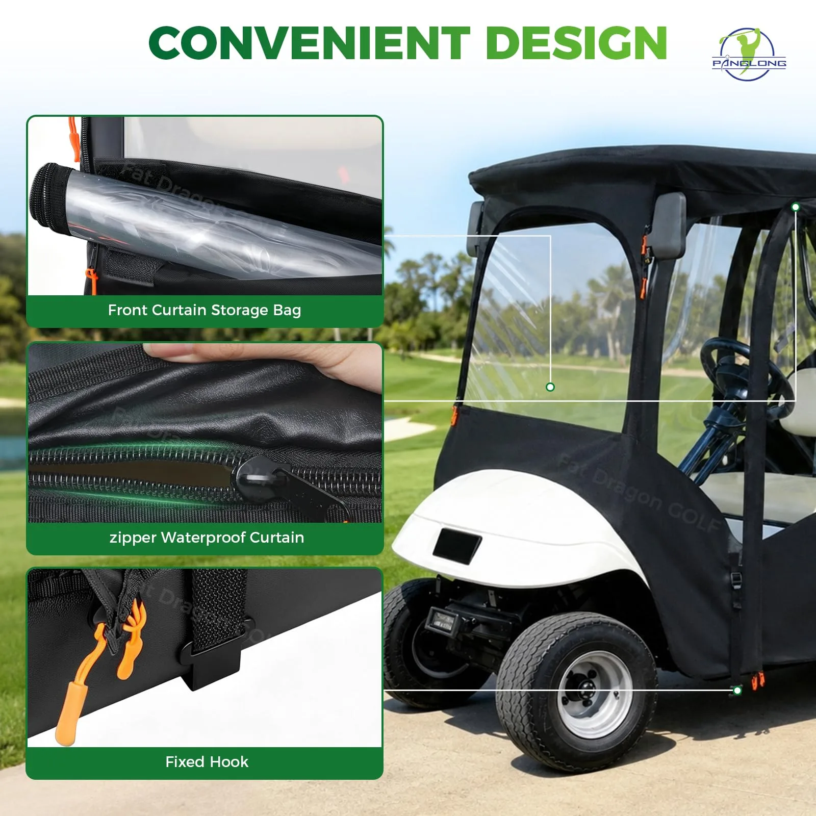 Panglong Enclosure for E-Z-GO TXT and RXV, 59-Inch Roof image 3