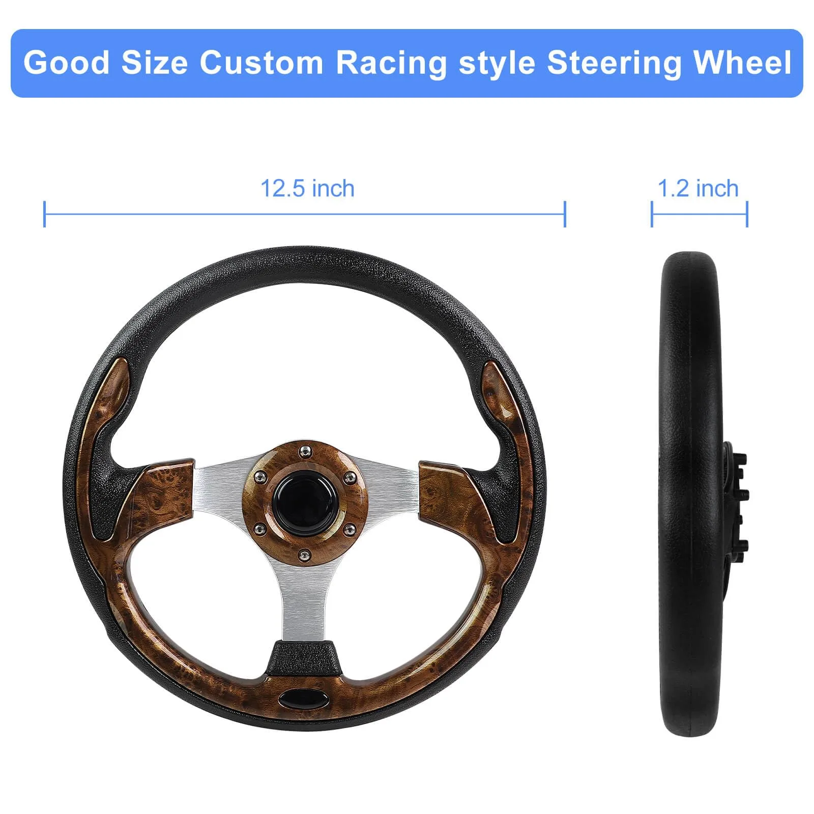 MOSNAI 4449 12.5-Inch Golf Cart Steering Wheel image 2