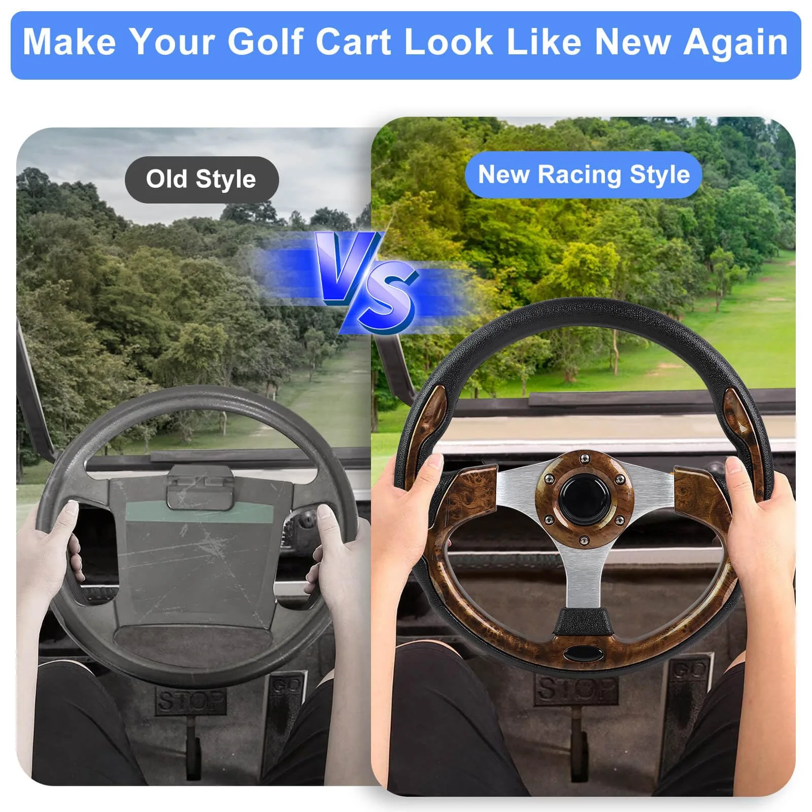 MOSNAI 4449 12.5-Inch Golf Cart Steering Wheel image 3