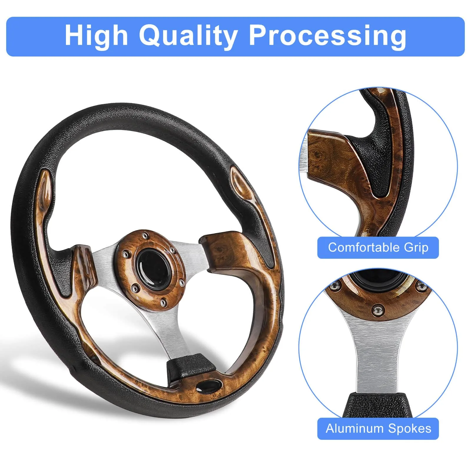 MOSNAI 4449 12.5-Inch Golf Cart Steering Wheel image 4