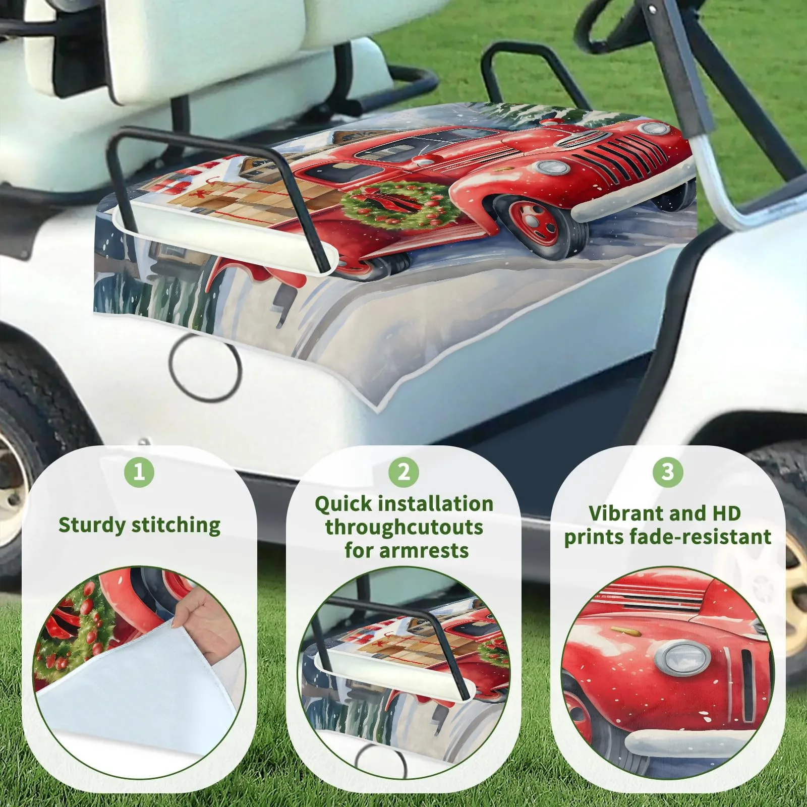 Tiveruda Golf Cart Seat Cover for Double Seats image 3