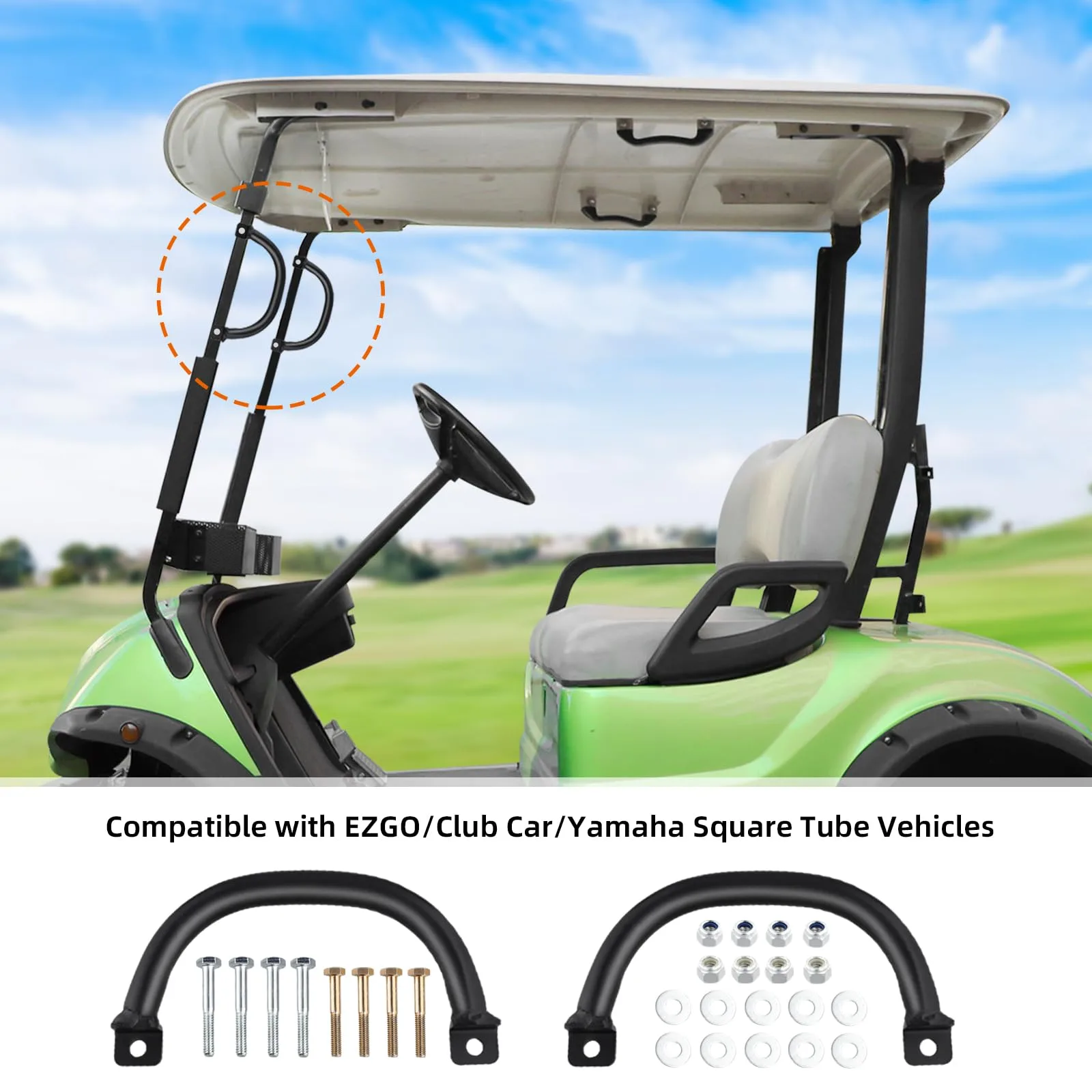 Roykaw Golf Cart Grab Handles for Square Tube Frames image 2