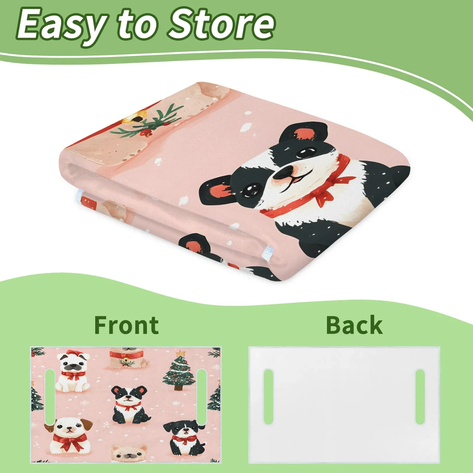 Tiveruda Merry Christmas Puppy 51" x 31" Golf Cart Seat Cover image 4