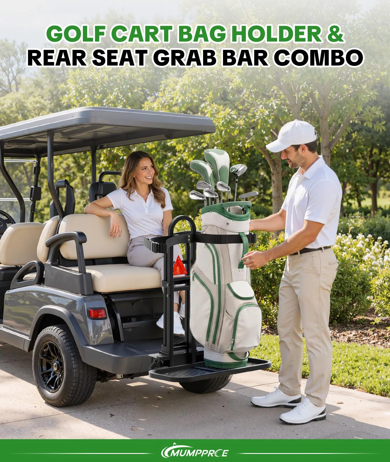 MUMPPRCE Golf Cart Bag Holder and Grab Bar Combo image 2