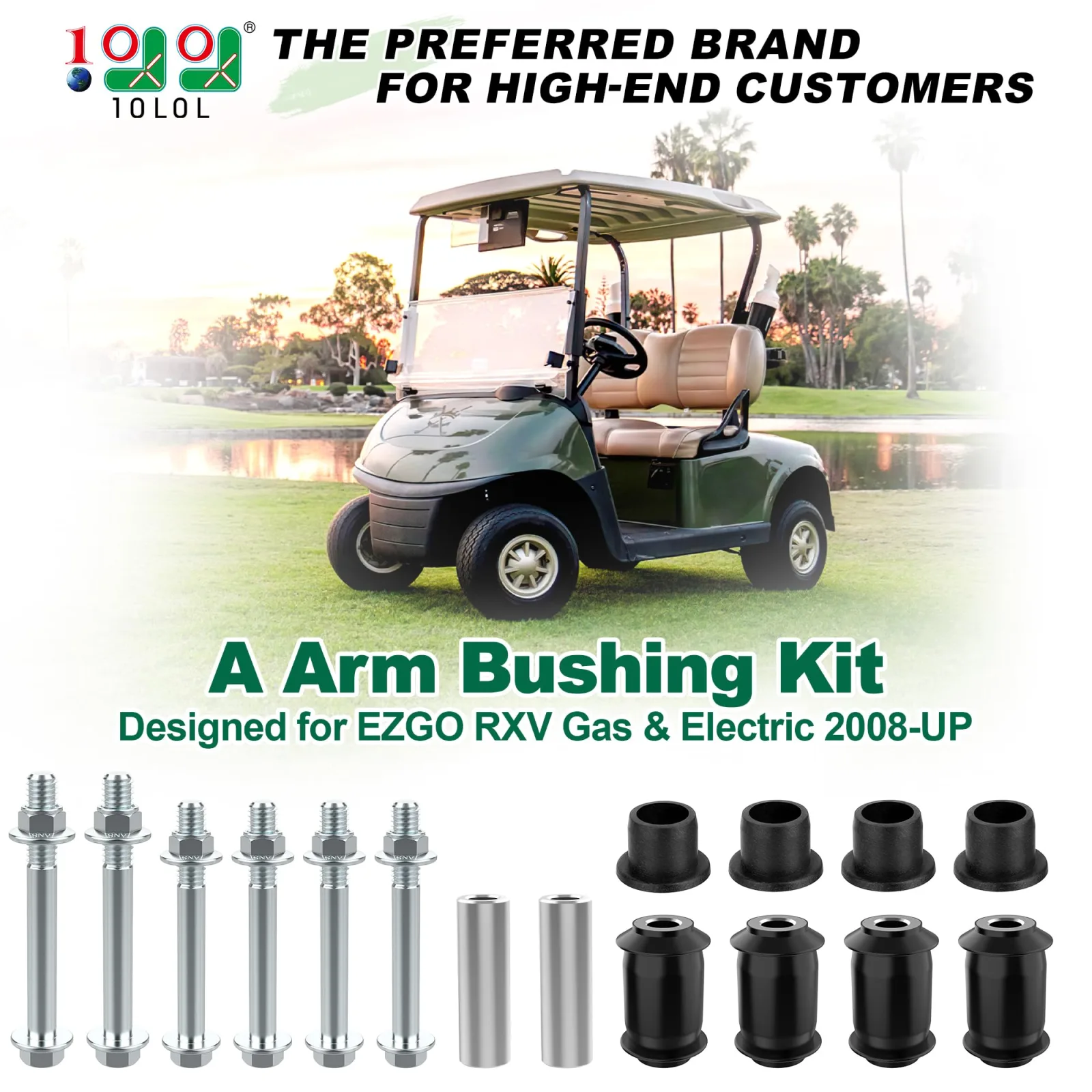 10L0L A-Arm Bushing Sleeve Kit for E-Z-GO RXV image 2