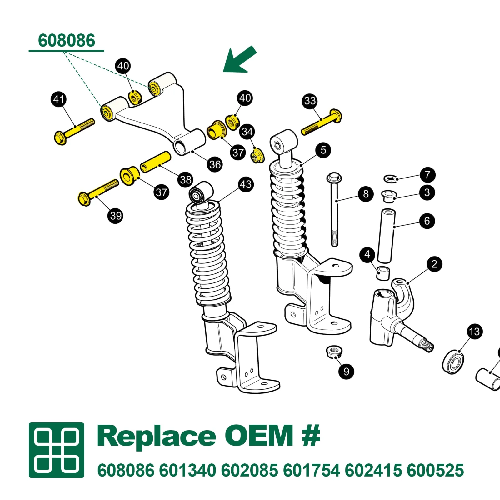 10L0L A-Arm Bushing Sleeve Kit for E-Z-GO RXV image 4