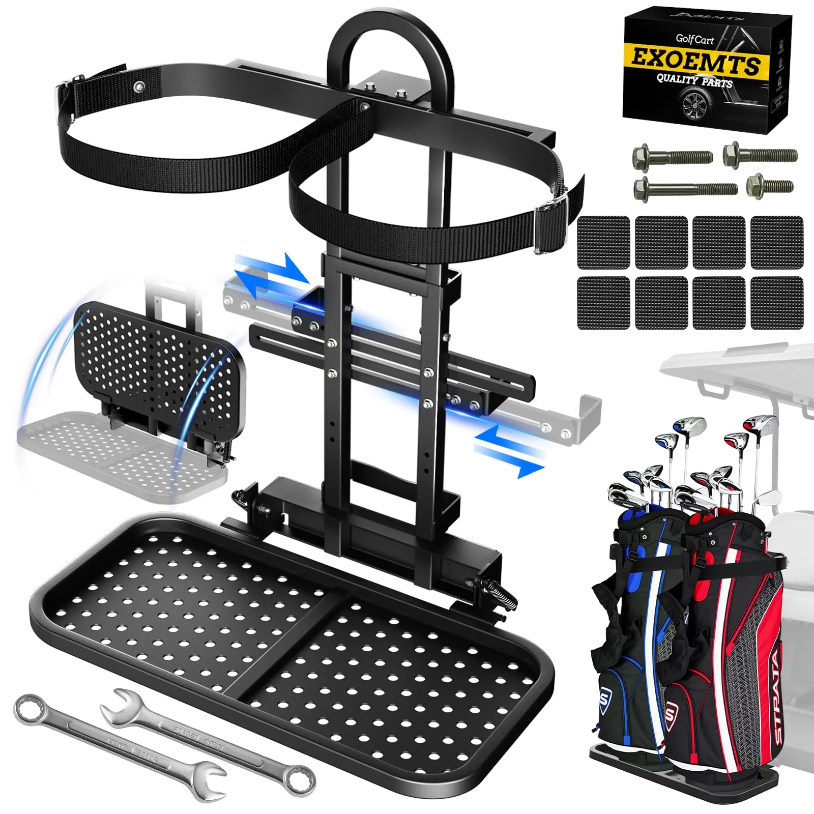 EXOEMTS Golf Cart Bag Holder Rack for Rear Grab Bars