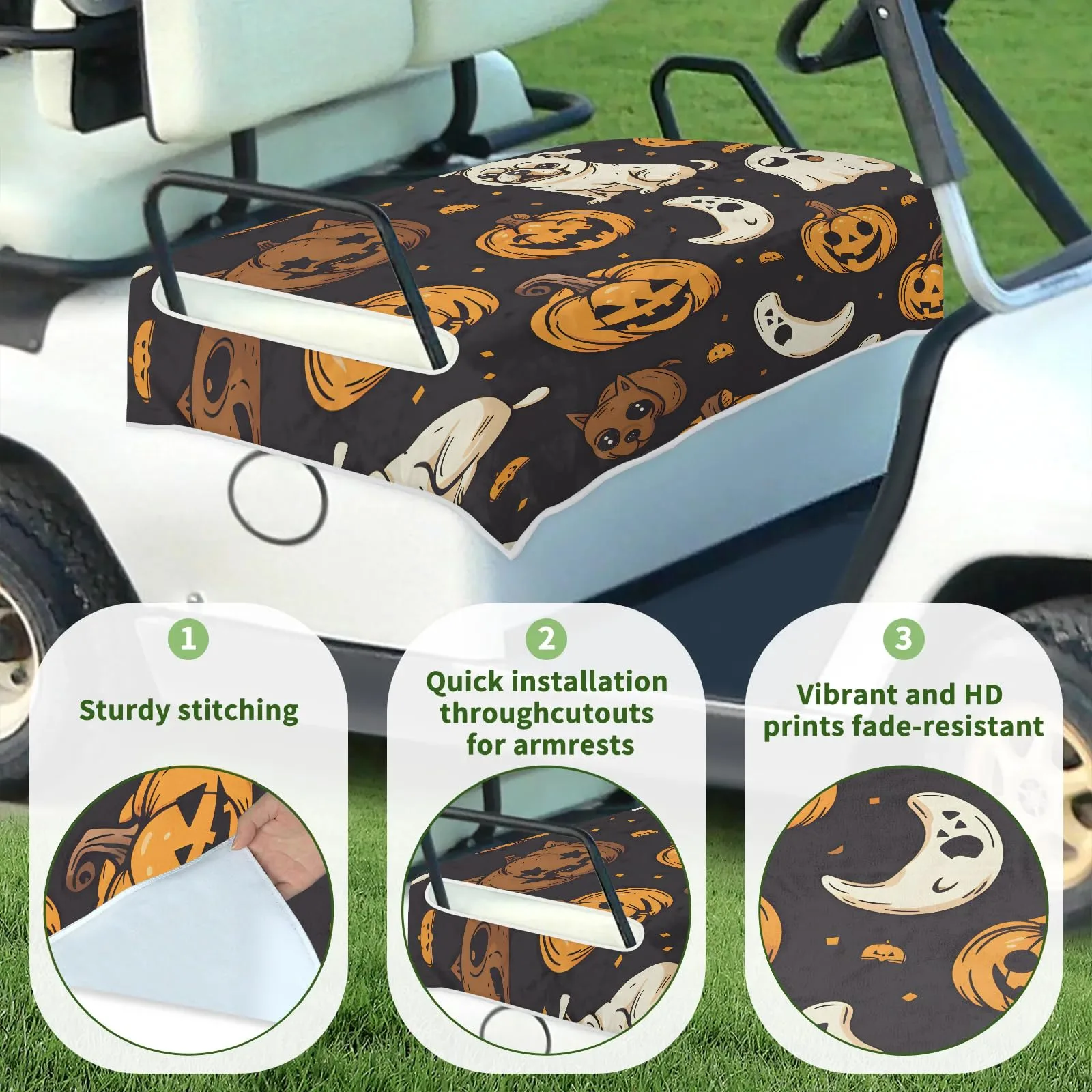 Tiveruda Golf Cart Seat Cover for Double Seats image 3