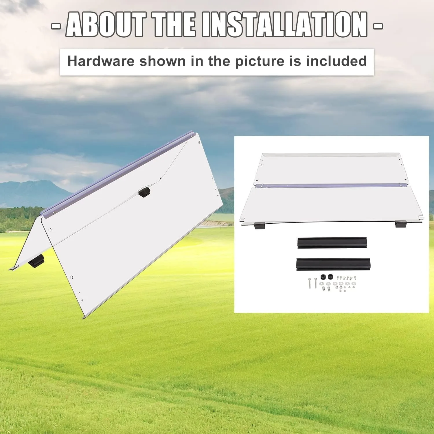ECOTRIC Clear Folding Windshield for Club Car Precedent image 4