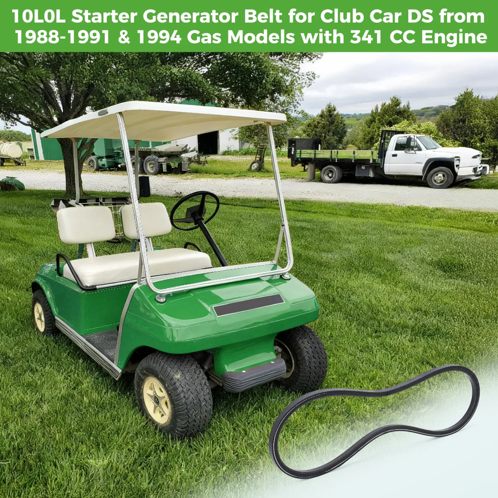 10L0L Starter Generator Belt for Club Car DS Gas Models image 2