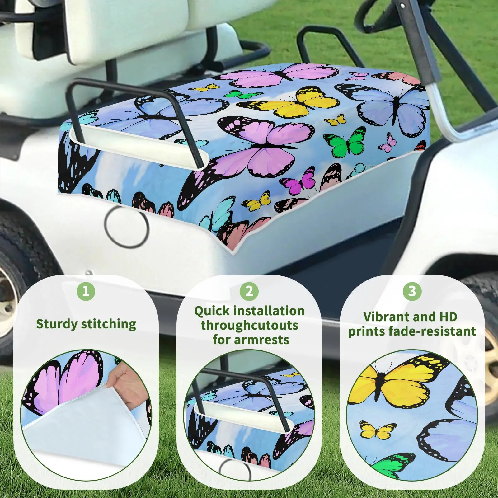 Tiveruda Golf Cart Seat Cover for Double Seats, 51 x 31 in image 3
