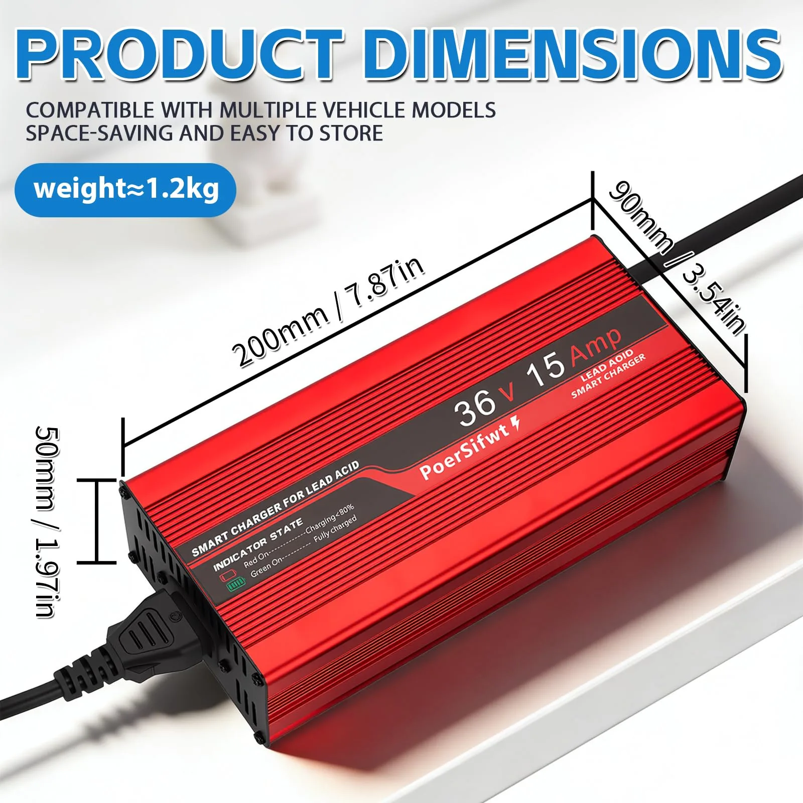 PoerSifwt 36V 15A Charger for E-Z-GO TXT Golf Carts image 4