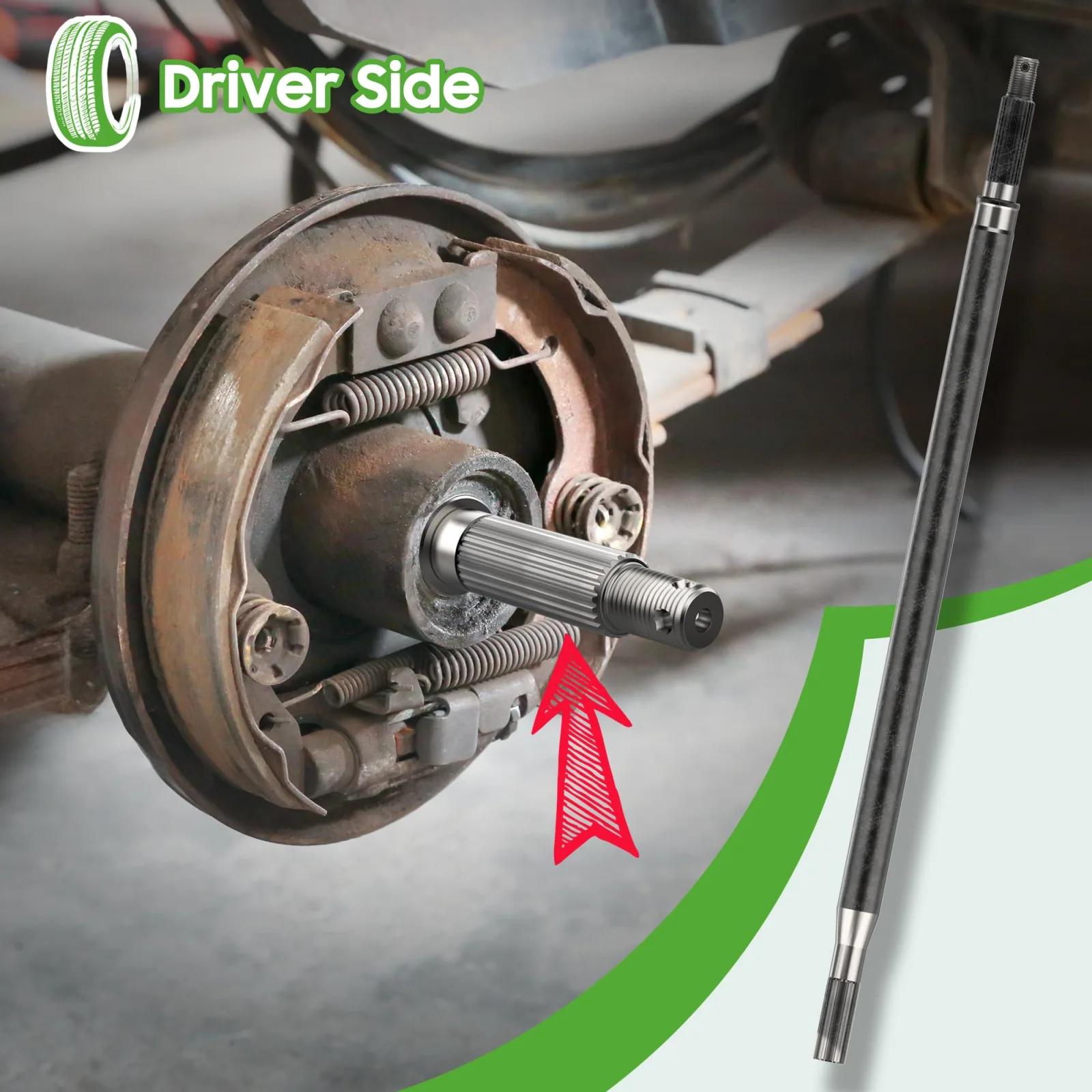 10L0L Driver-Side Rear Axle Shaft for E-Z-G-O TXT image 4