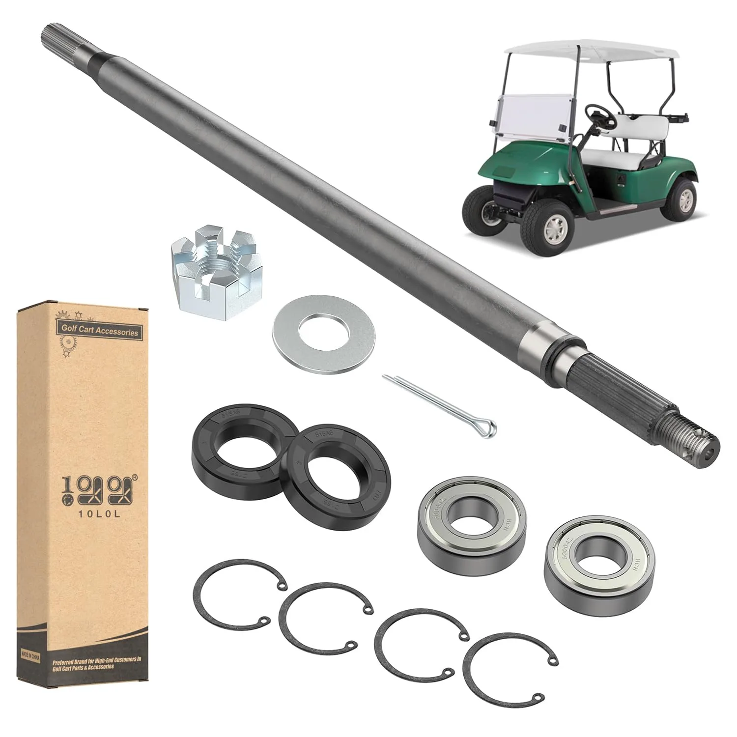 10L0L Driver-Side Rear Axle Shaft for E-Z-G-O TXT