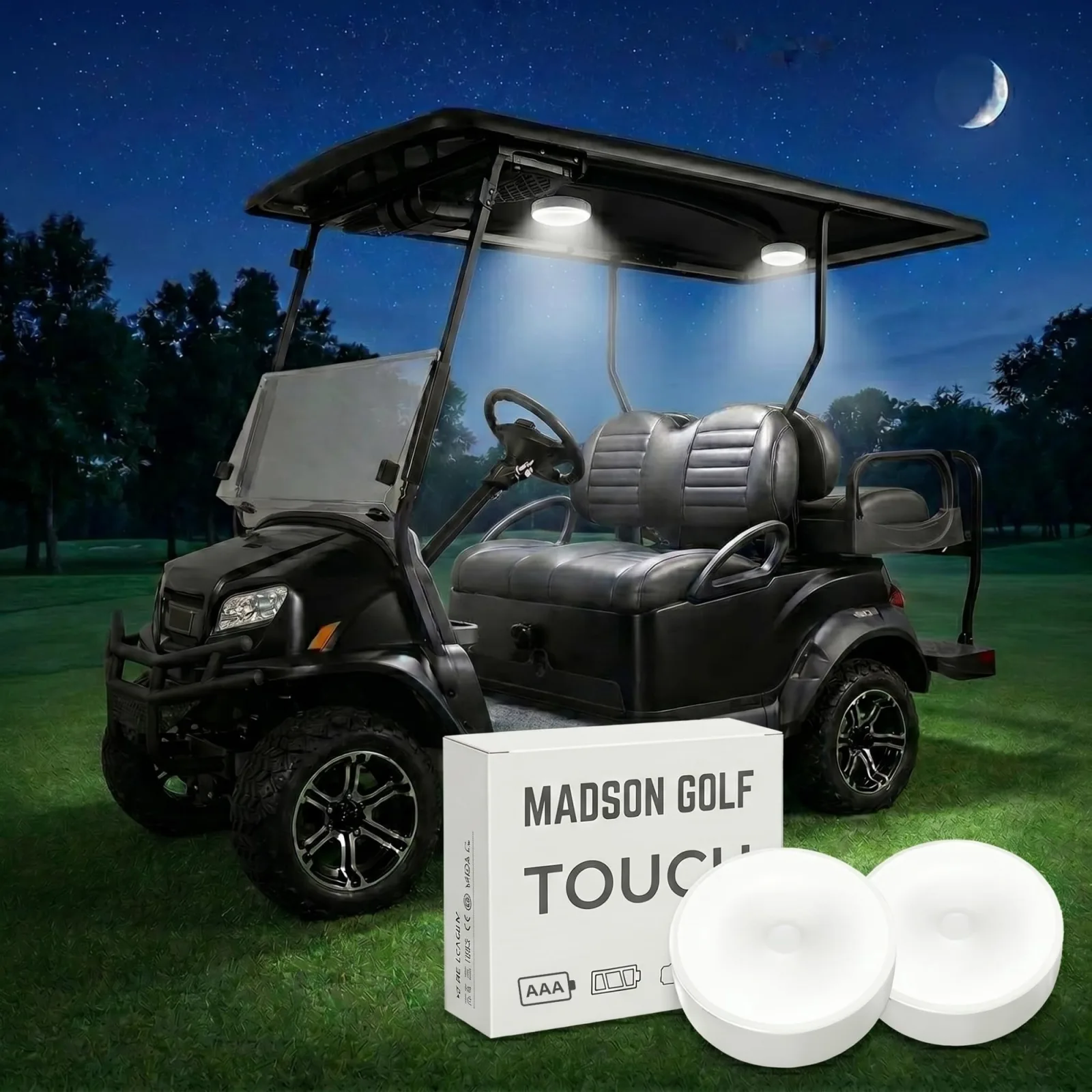 MADSON GOLF Touch LED Golf Cart Lights MDSN-CART-LED-AAA-2PK