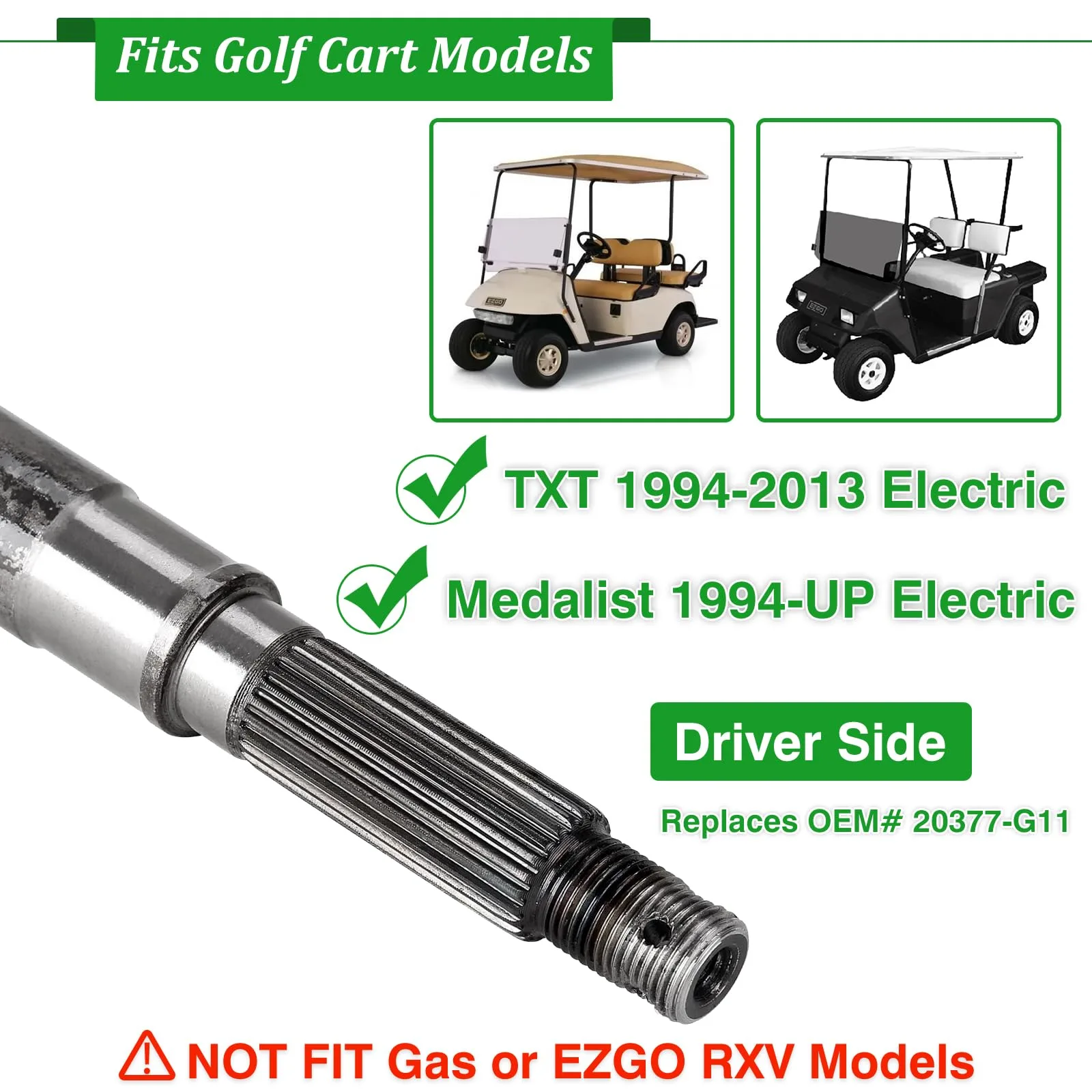 Cartalia Rear Axle Shaft for E-Z-GO TXT and Medalist image 2