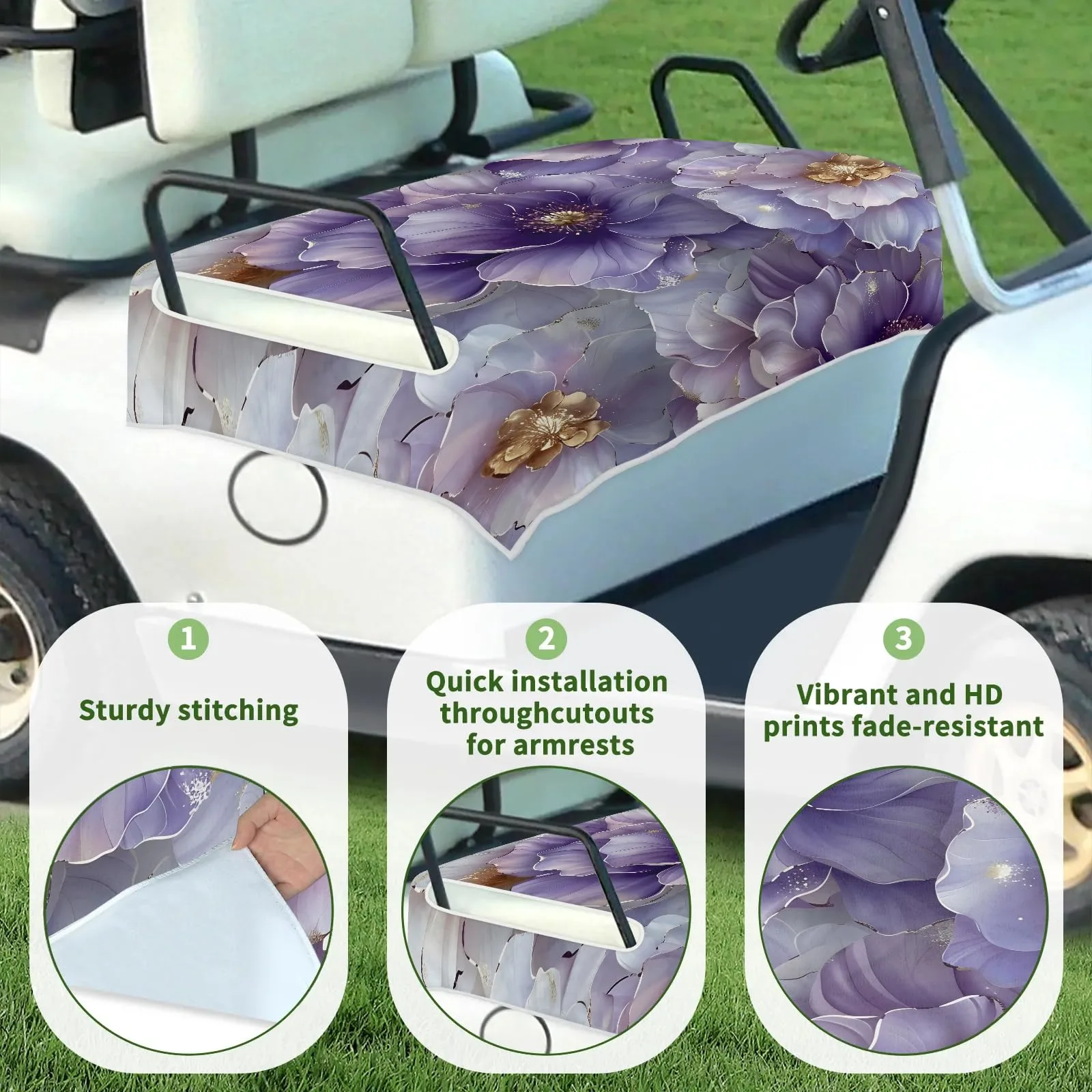 Tiveruda Golf Cart Seat Cover for Double Seats image 3