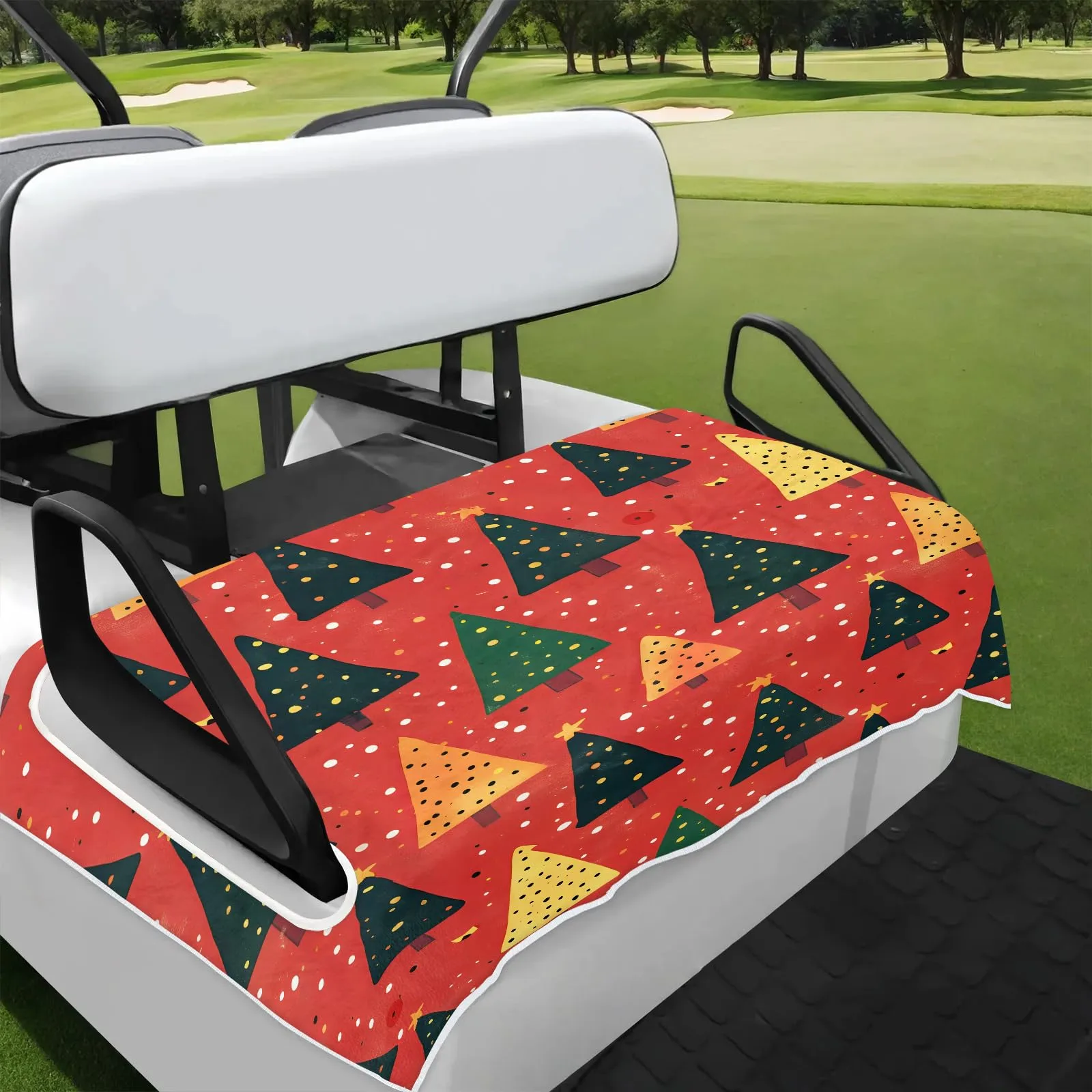 Tiveruda Christmas Tree Golf Cart Seat Cover, 51 x 31 in.