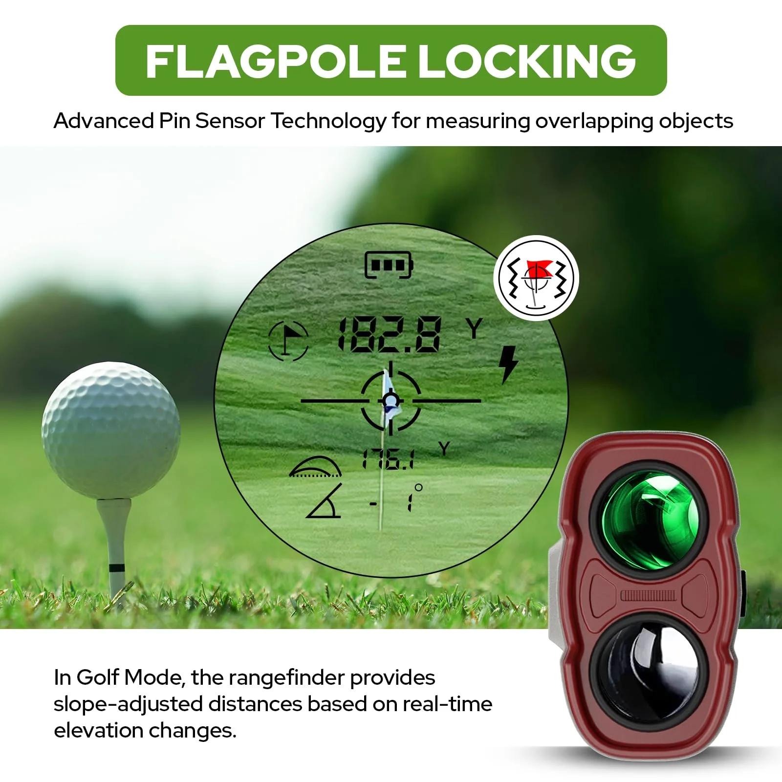 APTGRF Golf Laser Rangefinder with Slope & Vibration — up to 800 yd image 2