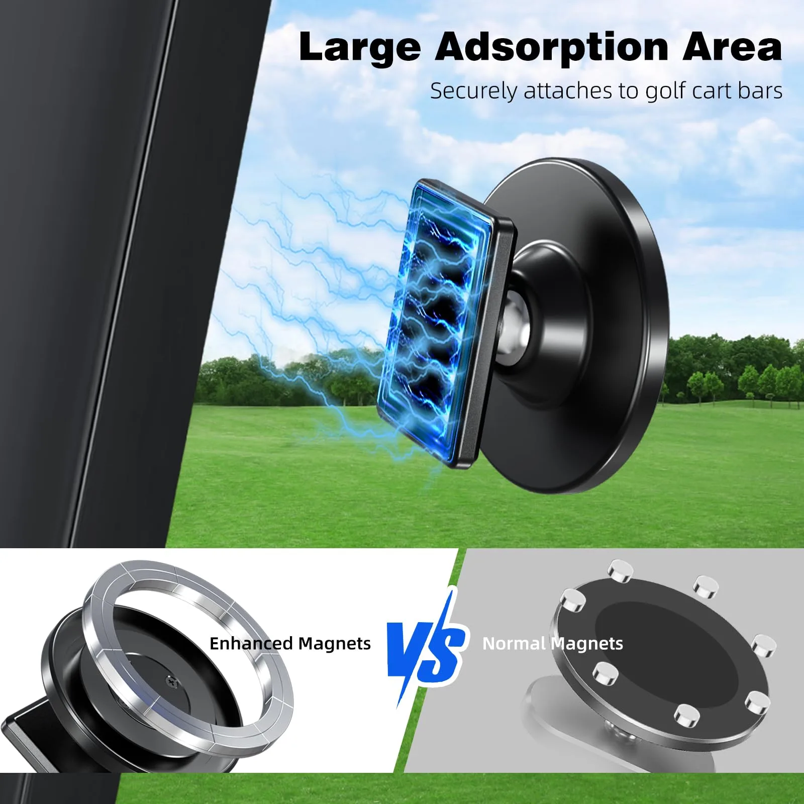 Roykaw G-0611 Magnetic Golf Cart Phone Holder image 3