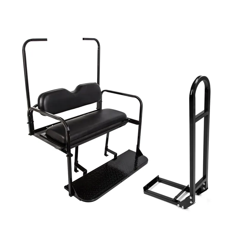 RUxospefw Rear Flip Seat Kit for TXT Golf Cart — Black (JIANYANG188) image 2