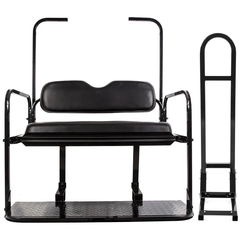 RUxospefw Rear Flip Seat Kit for TXT Golf Cart — Black (JIANYANG188)
