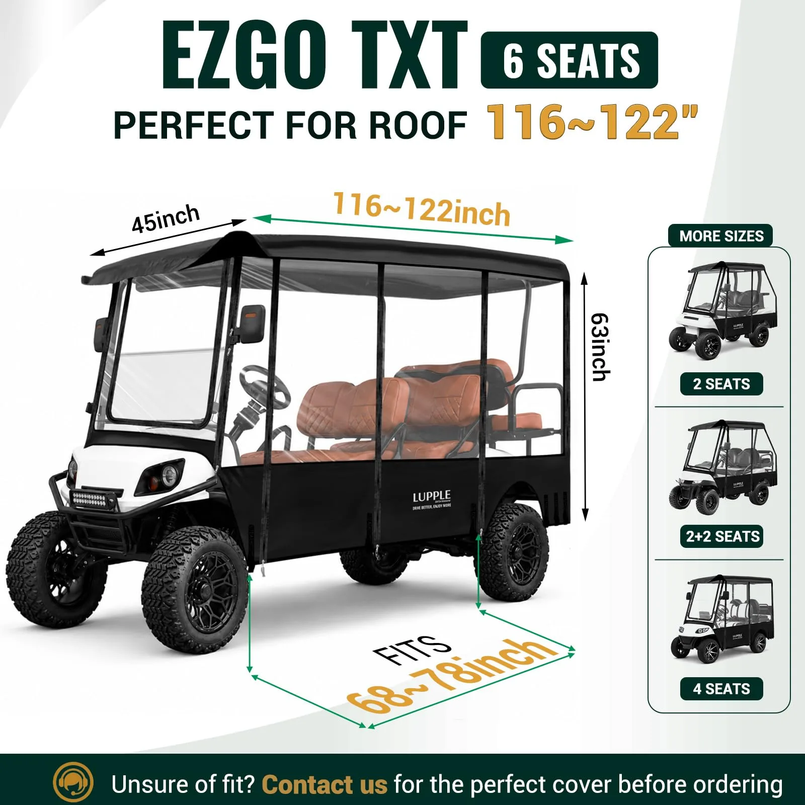 LUPPLE E-Z-GO 6-Passenger Golf Cart Enclosure image 2
