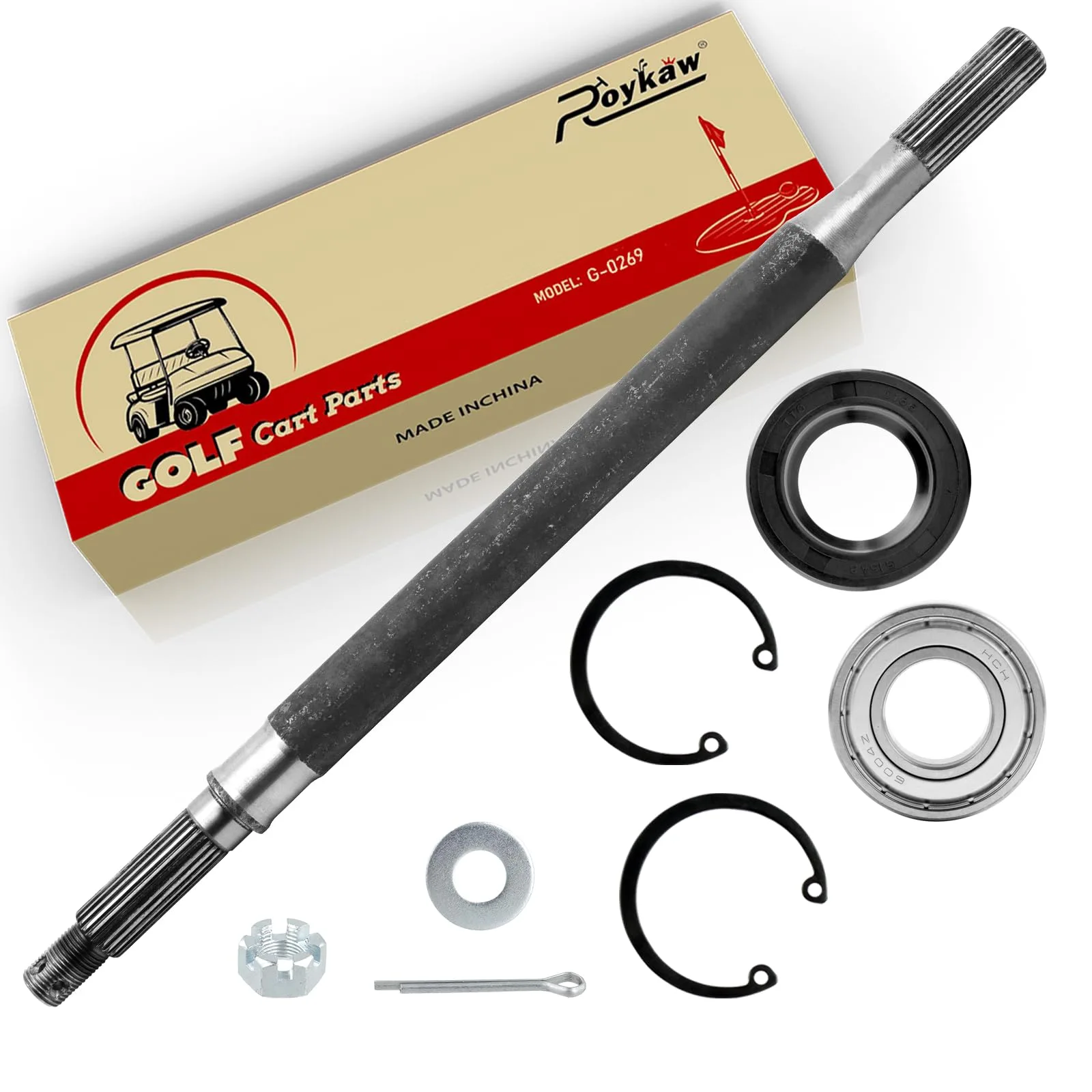 Roykaw Rear Axle Shaft & Bearing Seal Kit for E-Z-GO TXT/Medalist — 20377-G12