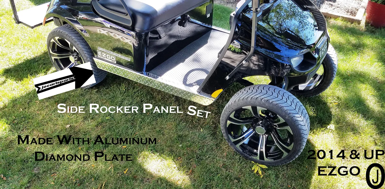 E-Z-GO TXT Valor Aluminum Diamond Plate Rocker Set 2014-2022 image 2