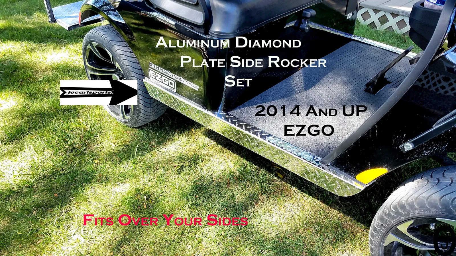 E-Z-GO TXT Valor Aluminum Diamond Plate Rocker Set 2014-2022 image 3