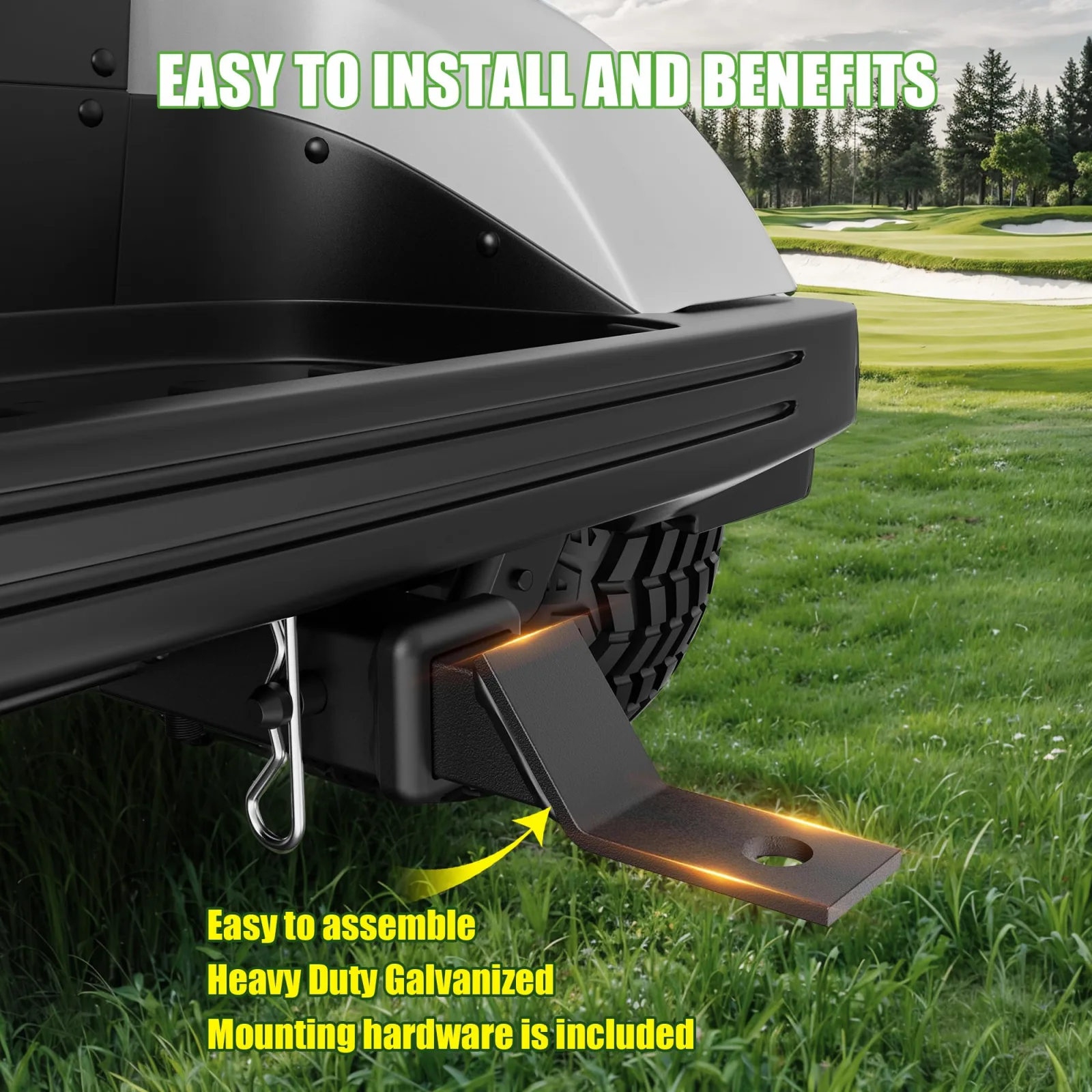 10L0L Trailer Hitch Receiver Kit for Yamaha Golf Carts image 4
