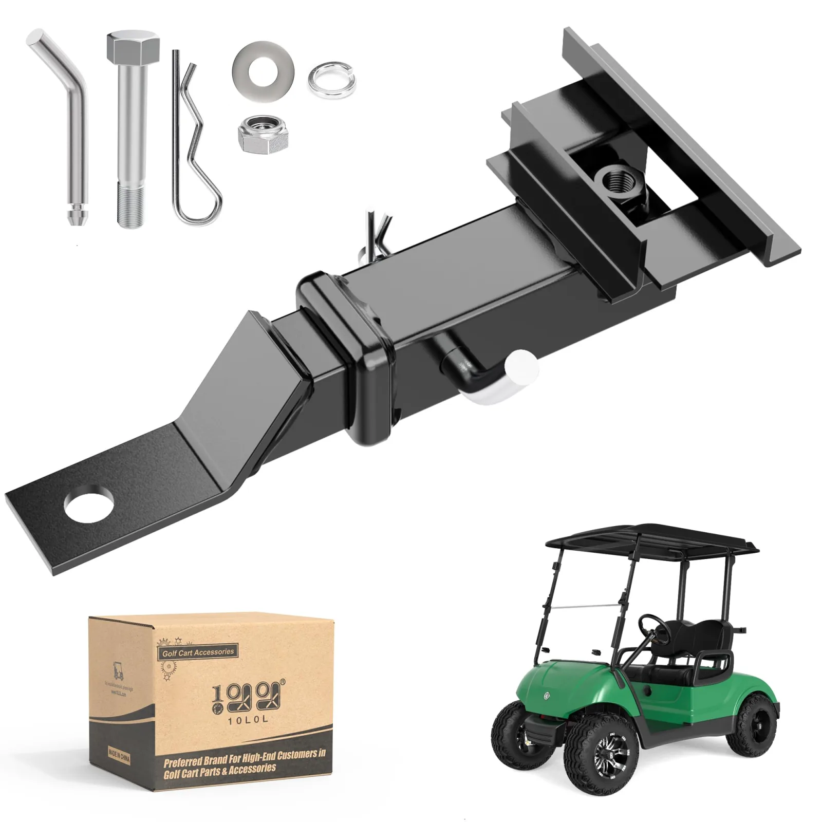 10L0L Trailer Hitch Receiver Kit for Yamaha Golf Carts