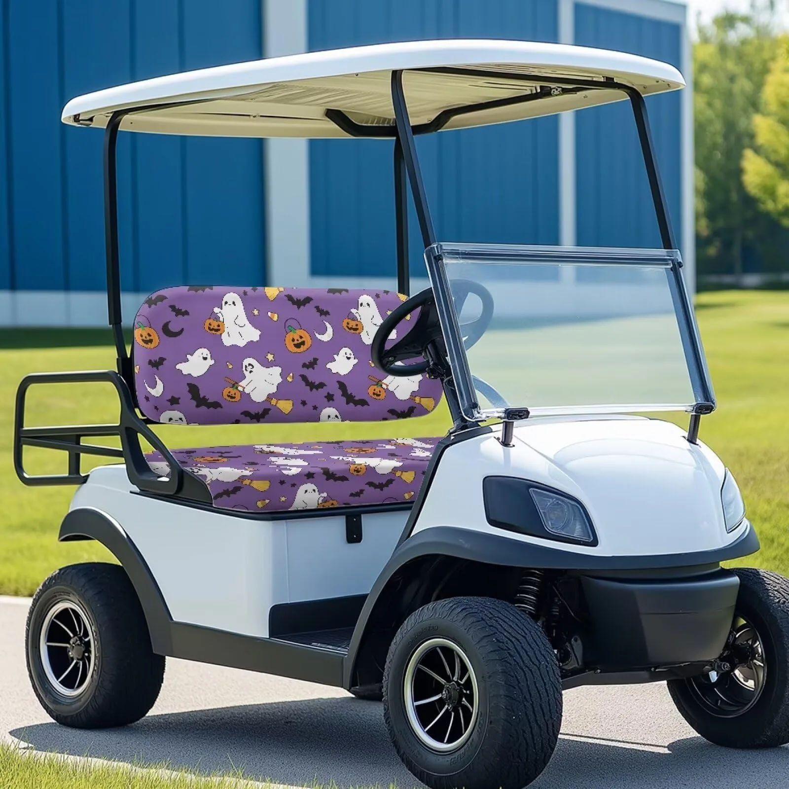 Quidrwyo Halloween Ghost Golf Cart Seat Cover Set image 3