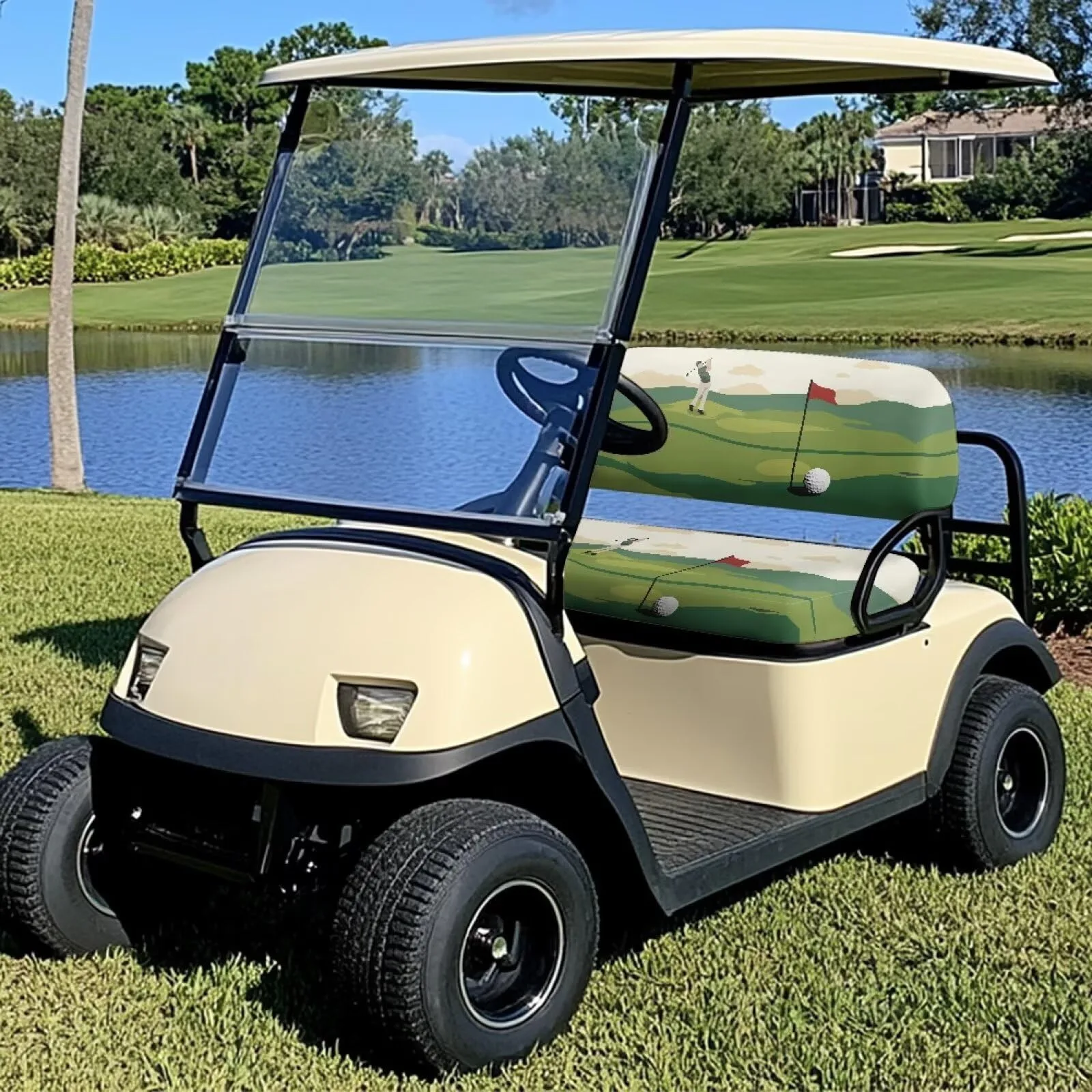 ELEQIN Golf Cart Seat and Backrest Cover Set image 2