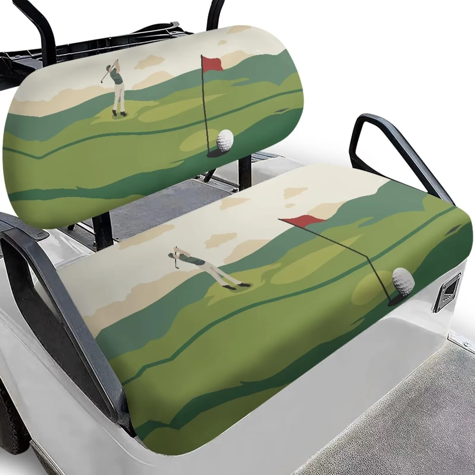 ELEQIN Golf Cart Seat and Backrest Cover Set