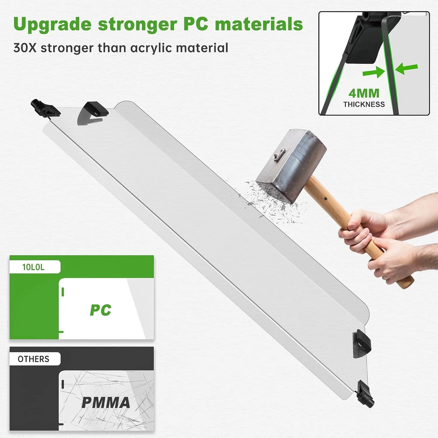 10L0L Windshield for E-Z-GO RXV 2008-2023 — Clear Fold-Down image 4