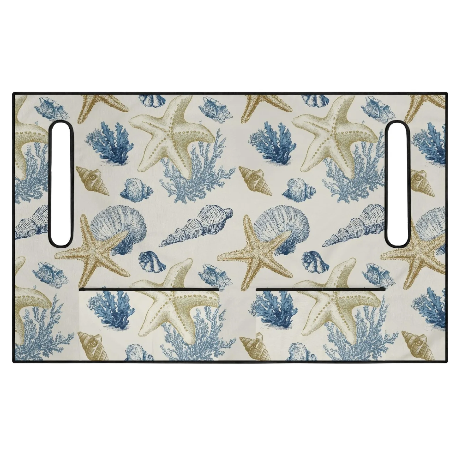Generic Golf Cart Seat Cover with Pockets, Seashells Coral Starfish