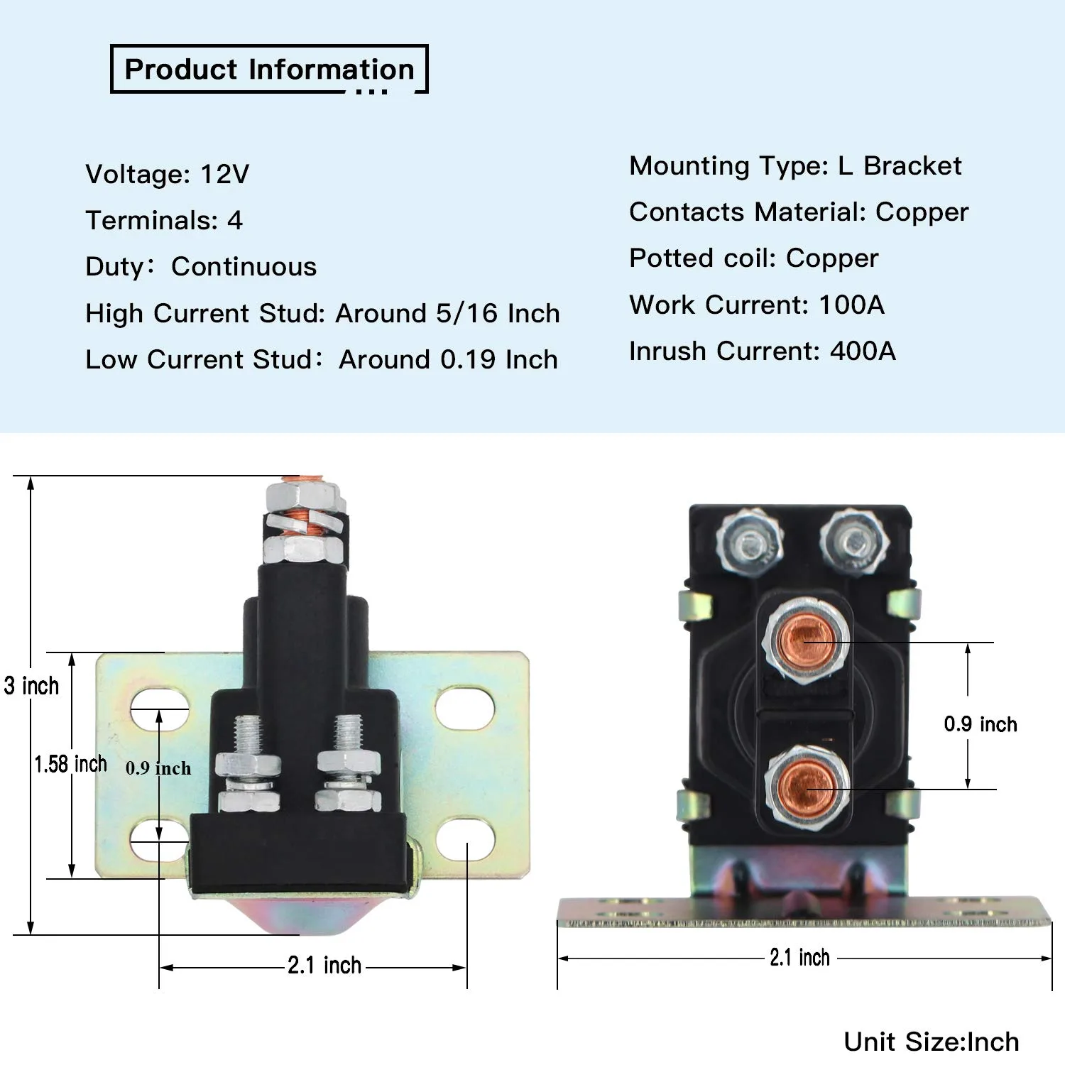 YIXIN 12V 4-Terminal Solenoid HAN120088 for E-Z-GO image 2