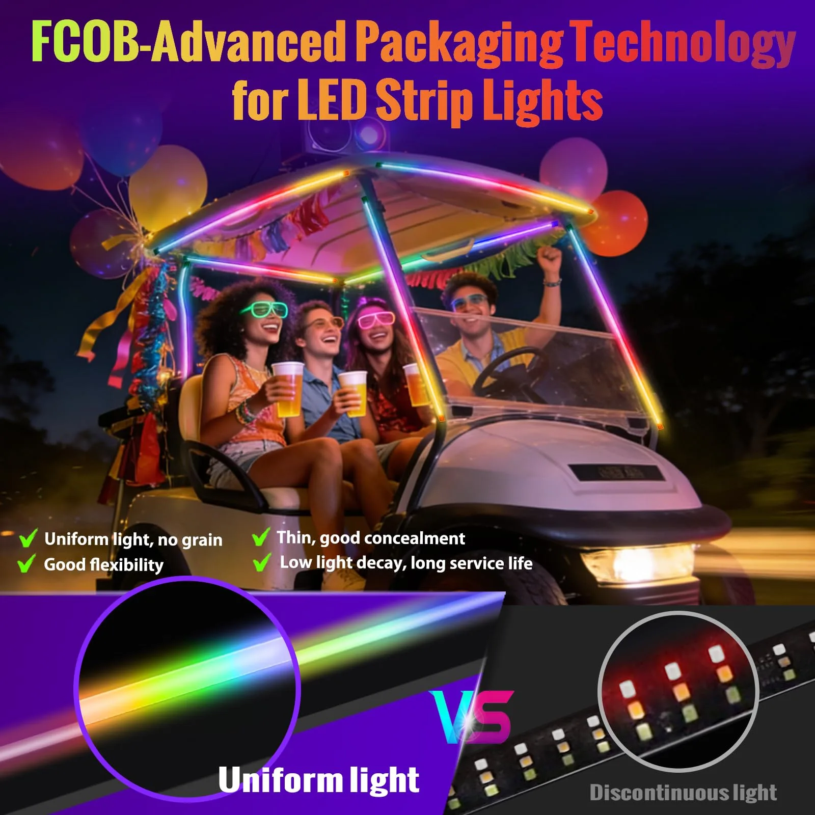 AIPSET AP0656 12–80V Golf Cart LED Light Strip Kit image 3