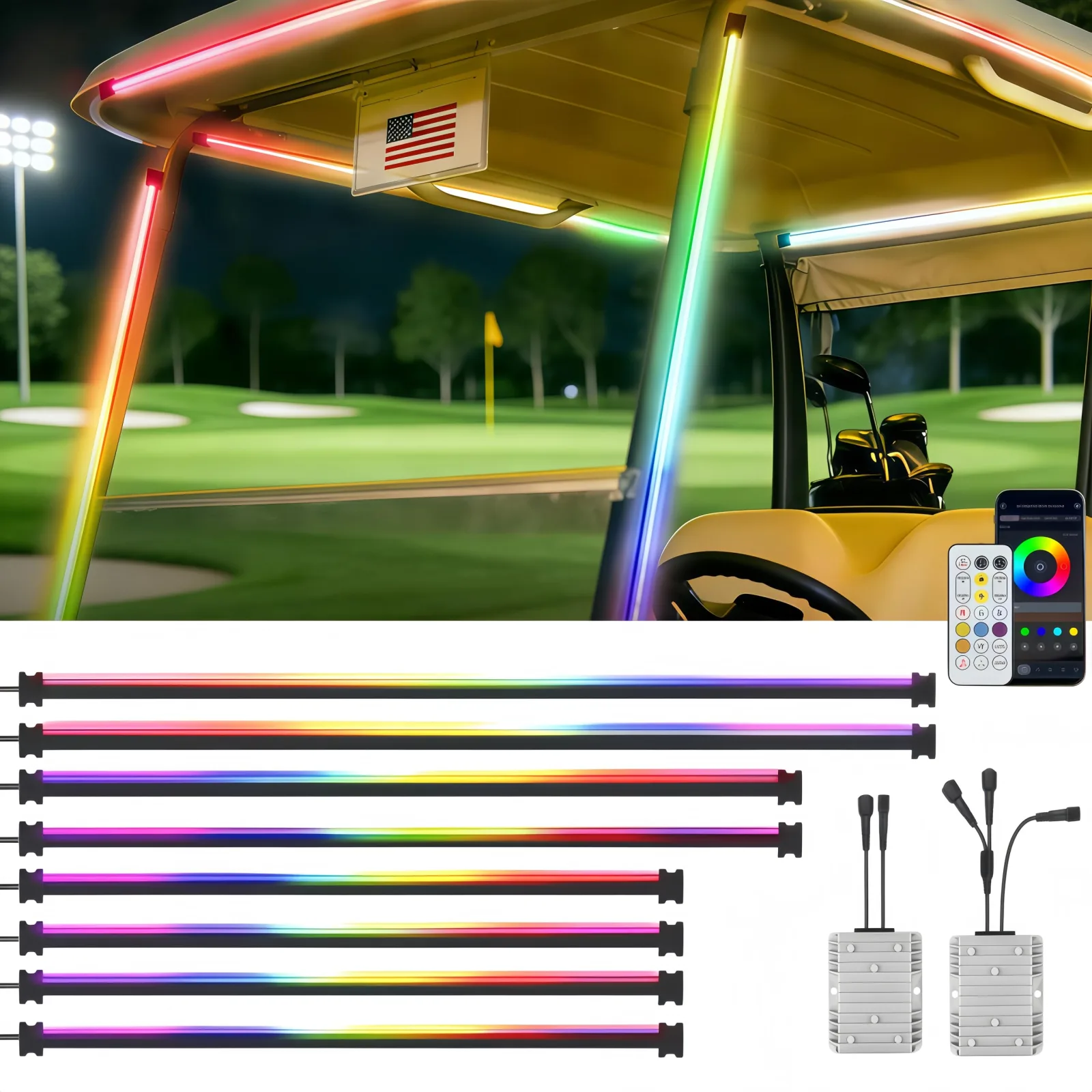 AIPSET AP0656 12–80V Golf Cart LED Light Strip Kit