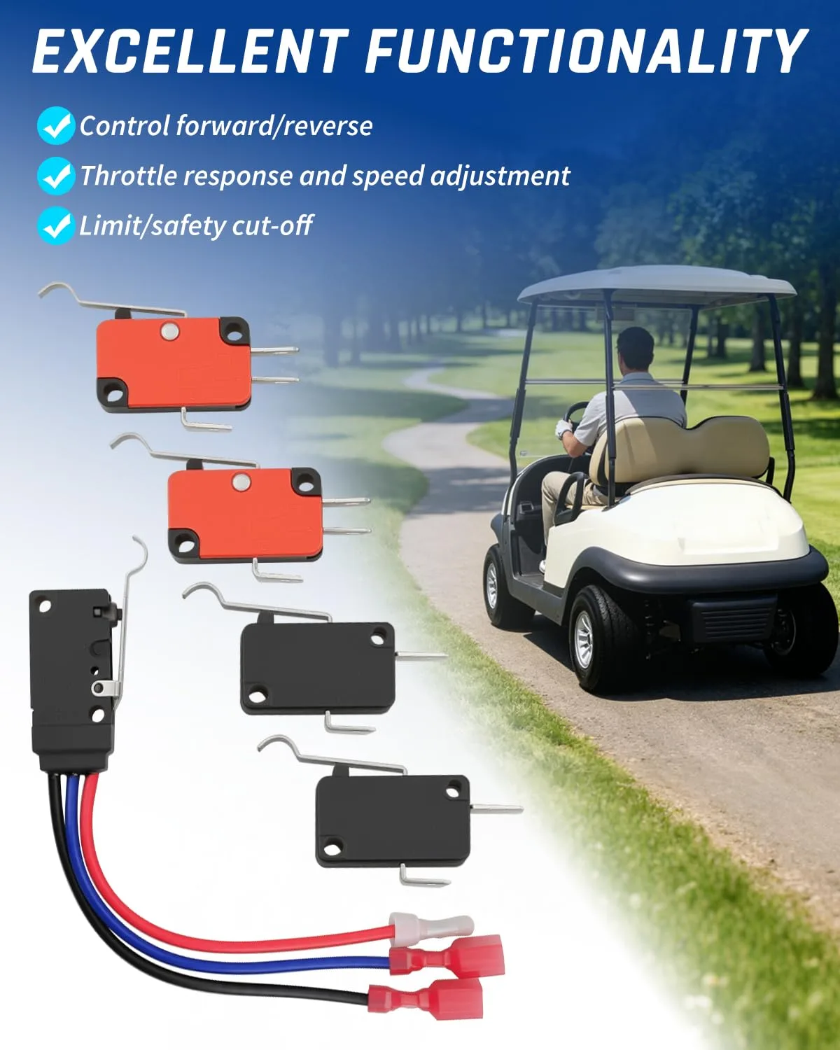 Wujexuhe Micro Switch Kit for Club Car DS and Precedent image 4