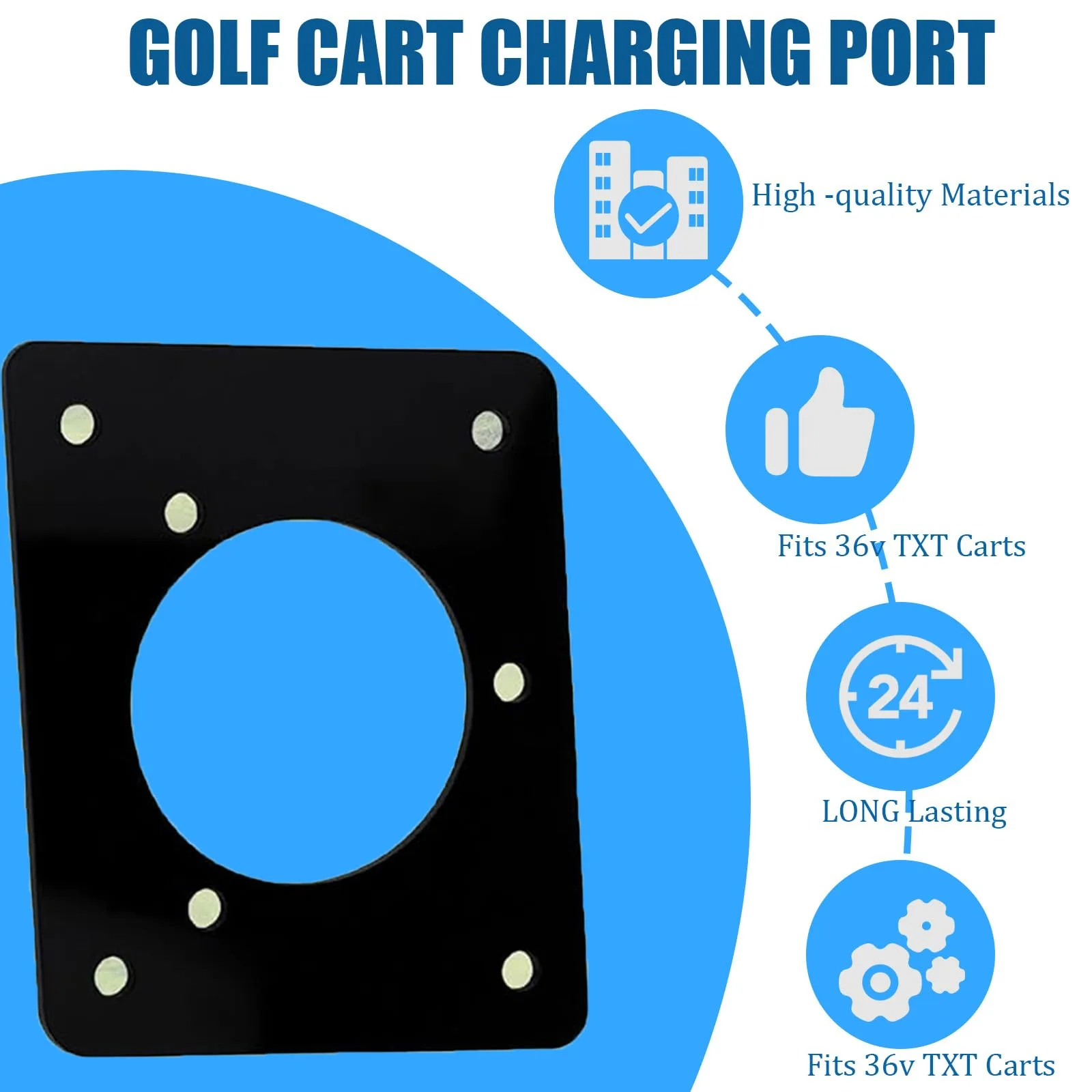 BeSlivewell 36V E-Z-GO TXT Charging Port Adapter Plate image 3