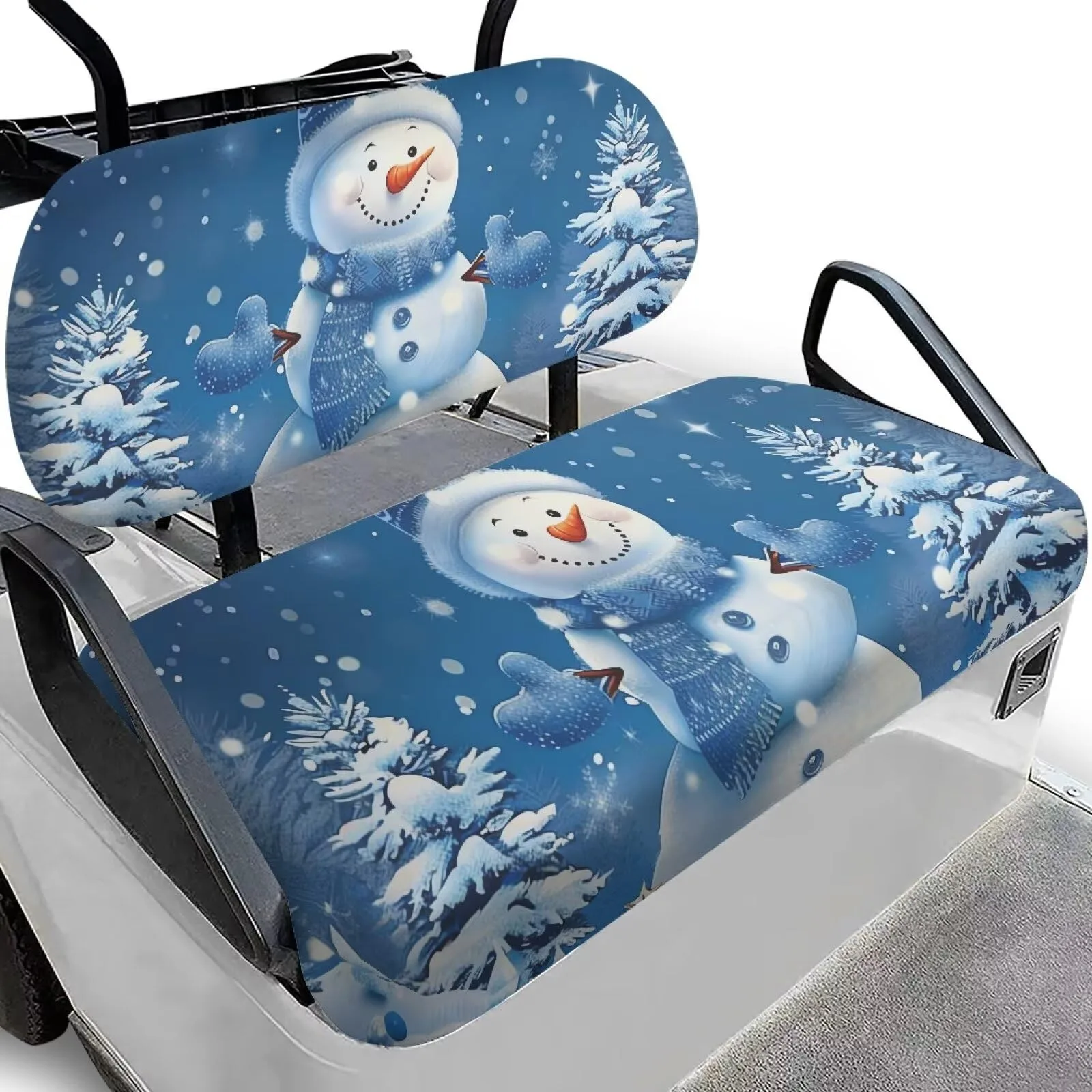 Quidrwyo Snowman Golf Cart Seat Cover Set for 2-Seat Carts