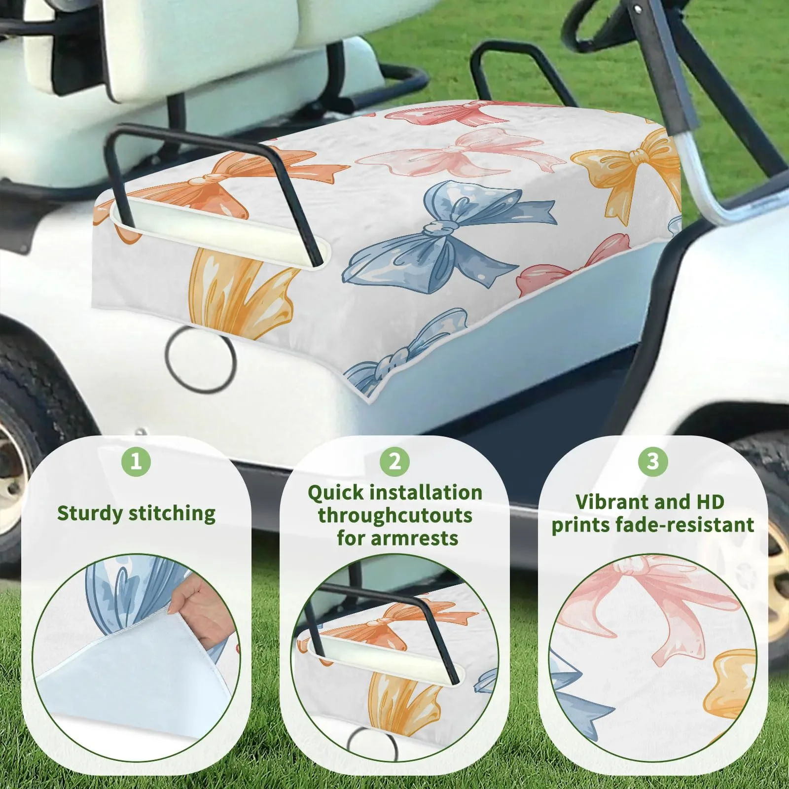 Tiveruda Golf Cart Seat Cover for Double Seats image 3