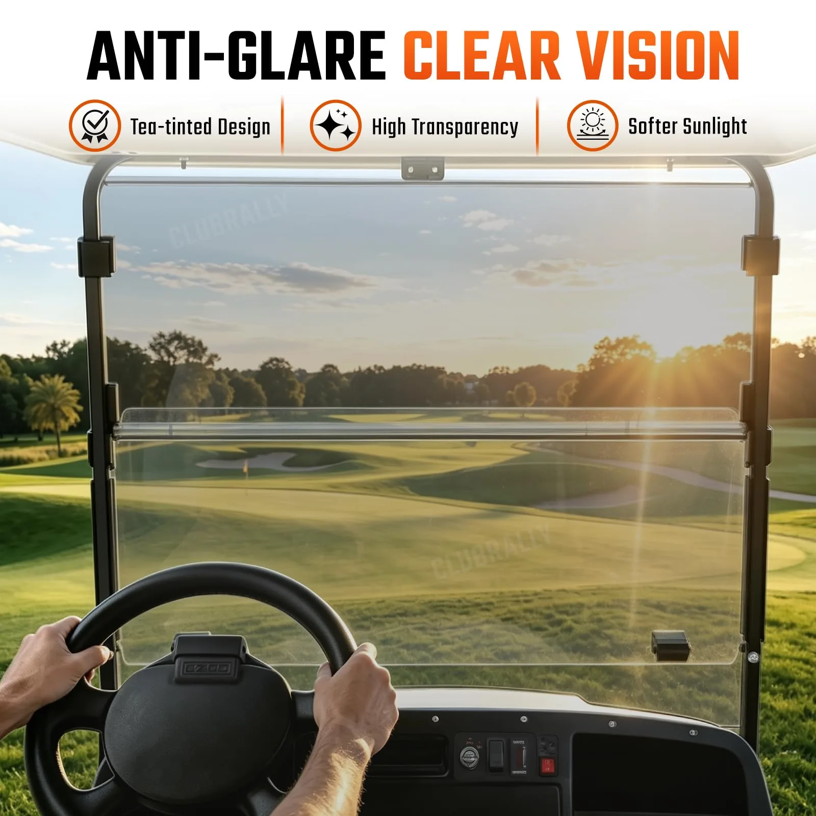 CLUBRALLY Windshield for E-Z-GO TXT/DCS/PDS 1995-2013, Tinted - 74910-G01-C-PC image 4