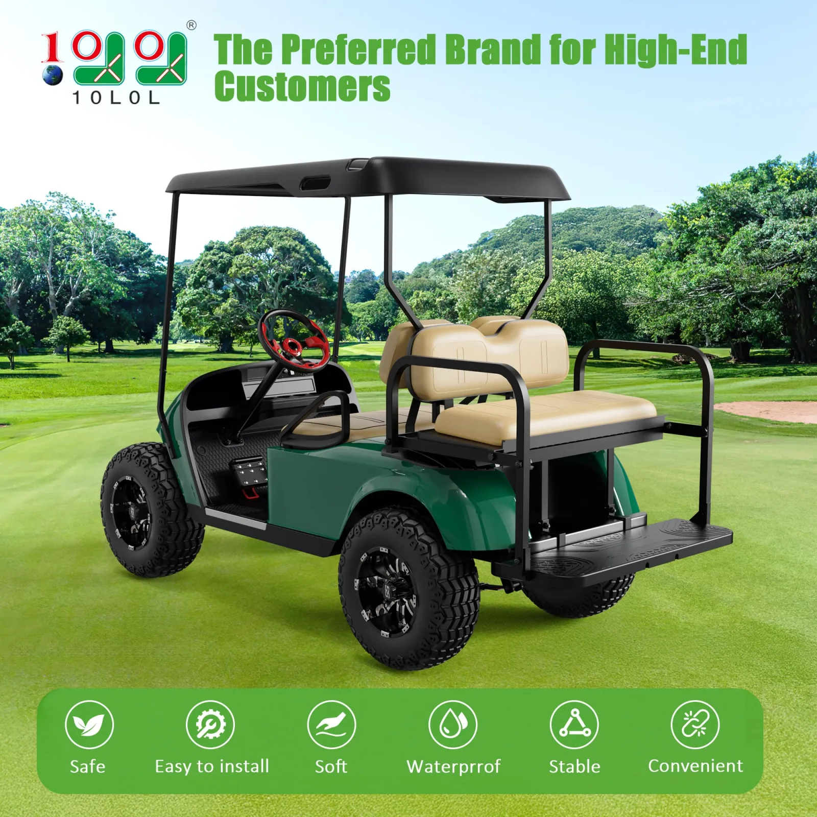 10L0L E-Z-GO TXT Rear Flip Seat Kit image 2