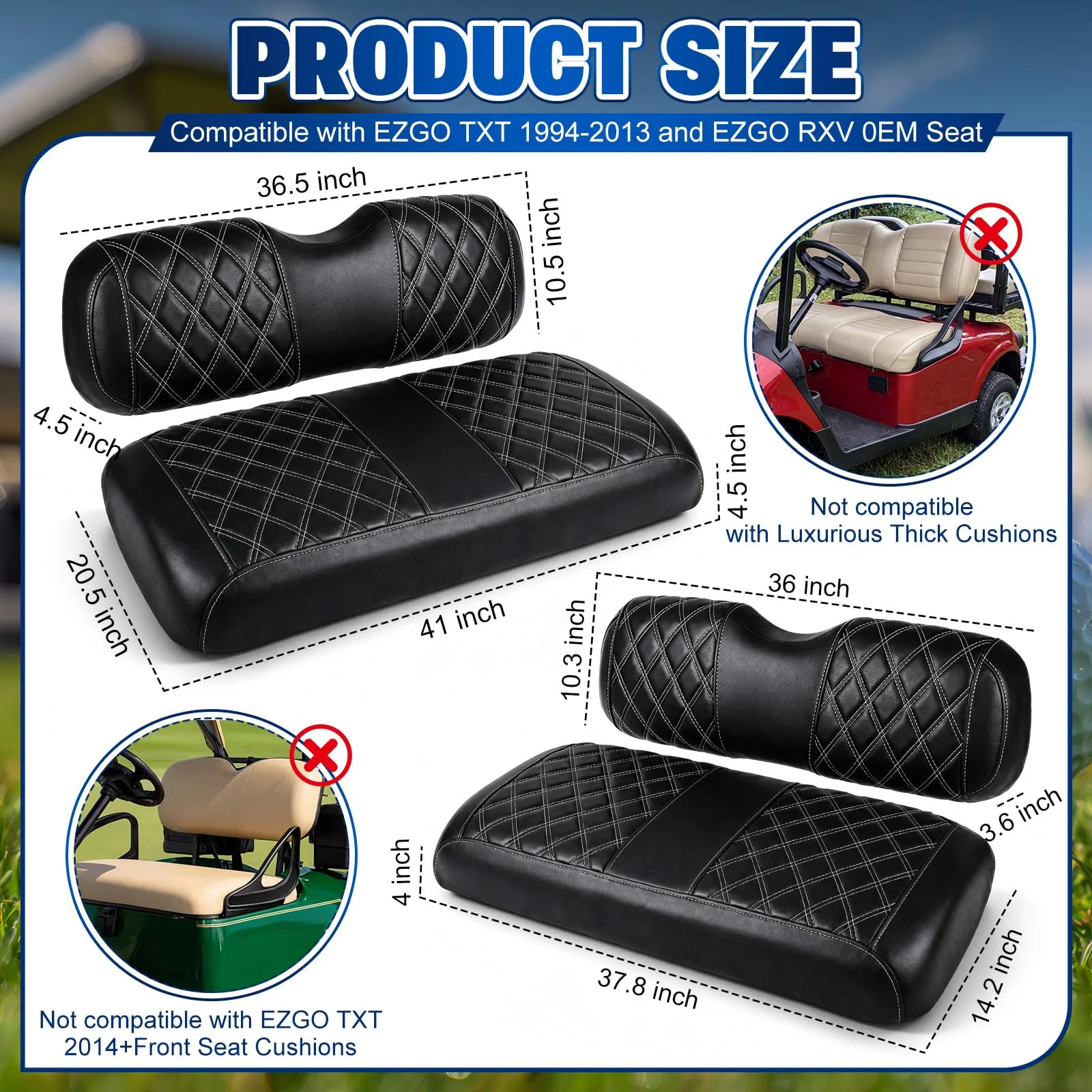 BBTO Seat Covers for EZGO TXT 1994–2013 and RXV image 2