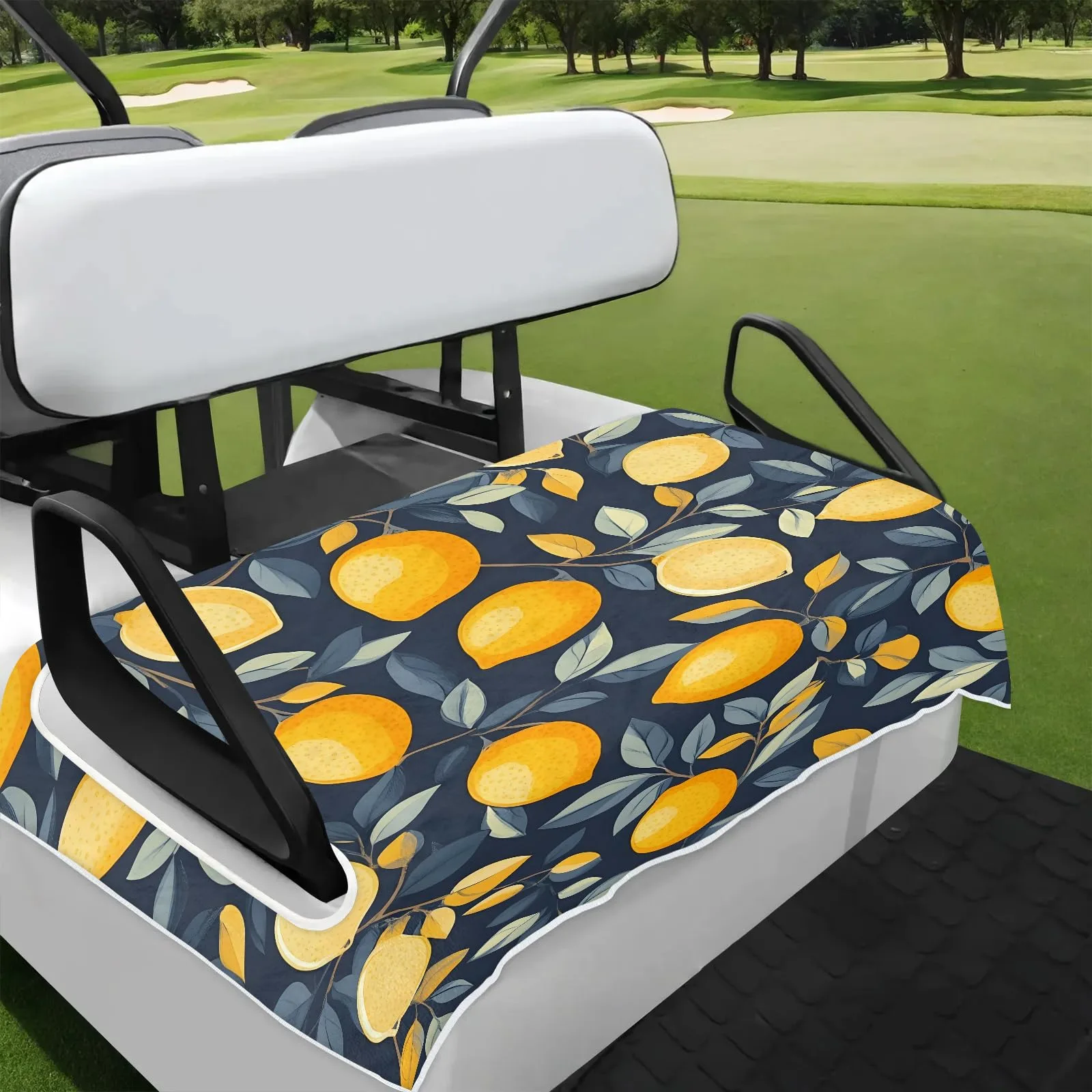 Tiveruda Vintage Lemon Golf Cart Seat Cover 51 x 31 in