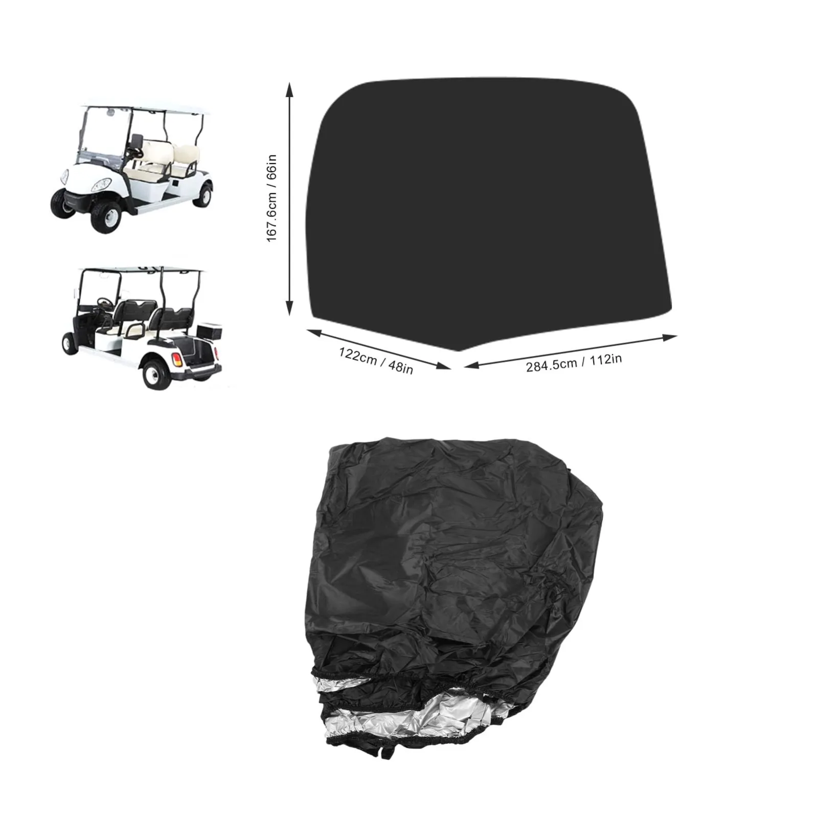 Fabater 4-Passenger Waterproof Golf Cart Cover 108 x 48 x 66 in image 3